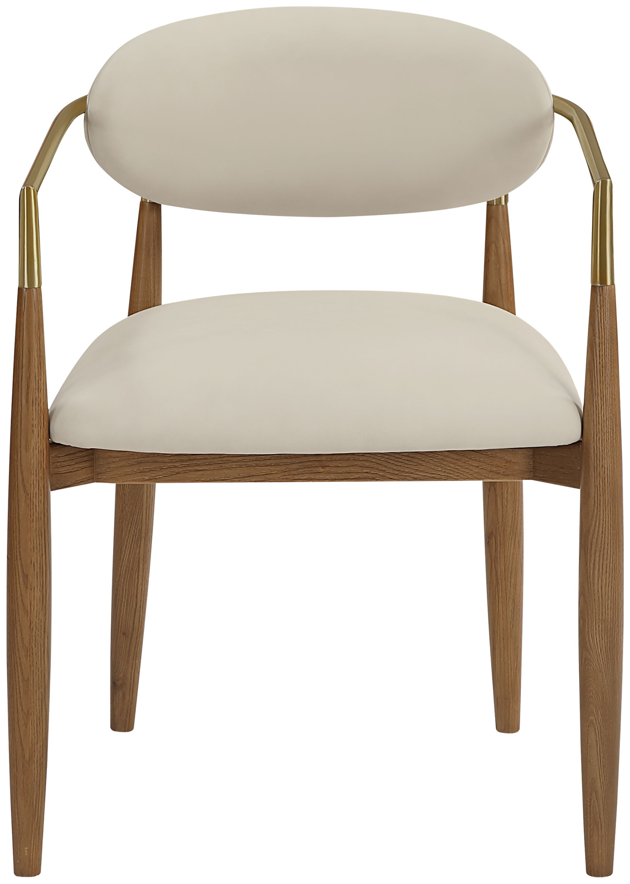 Riccio - Vegan Leather Upholstered Dining Arm Chair (Set of 2) - Beige