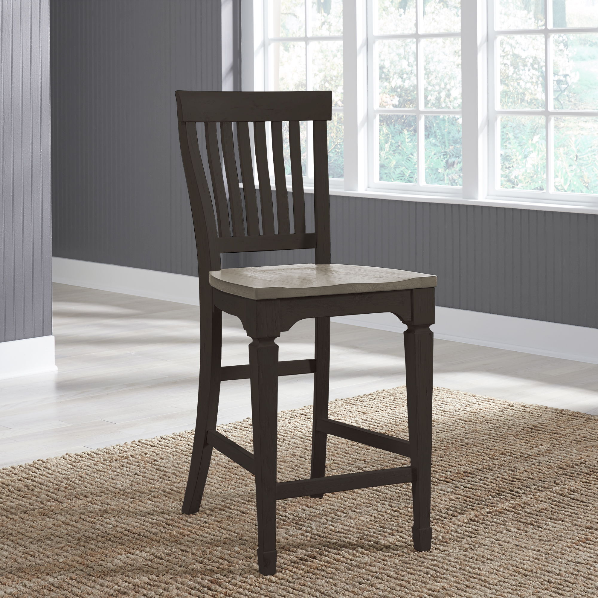 Liberty Furniture Allyson Park - Counter Height Slat Back Chair - Dark Brown