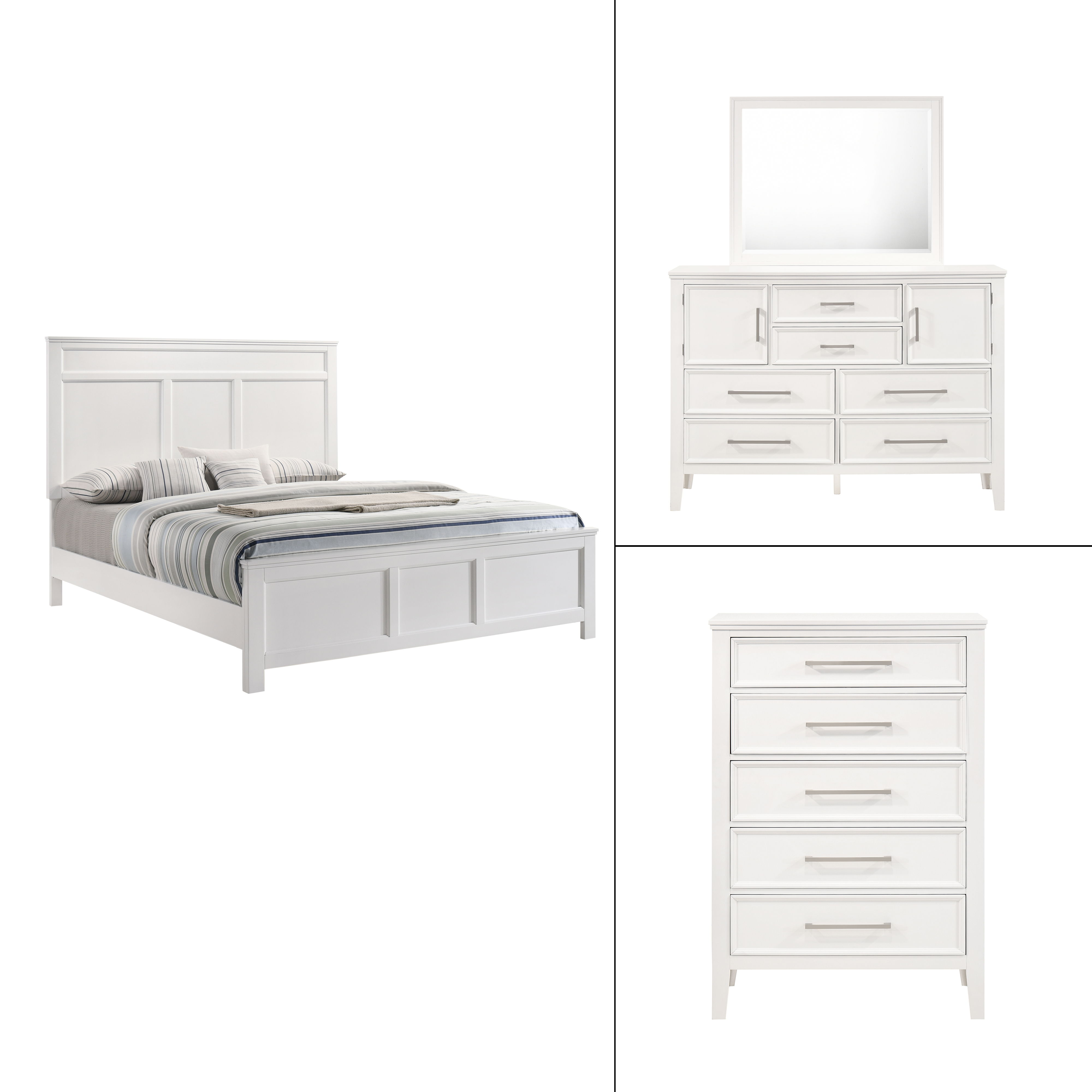 King · 4 Pc · Bed, Dresser, Mirror, Chest