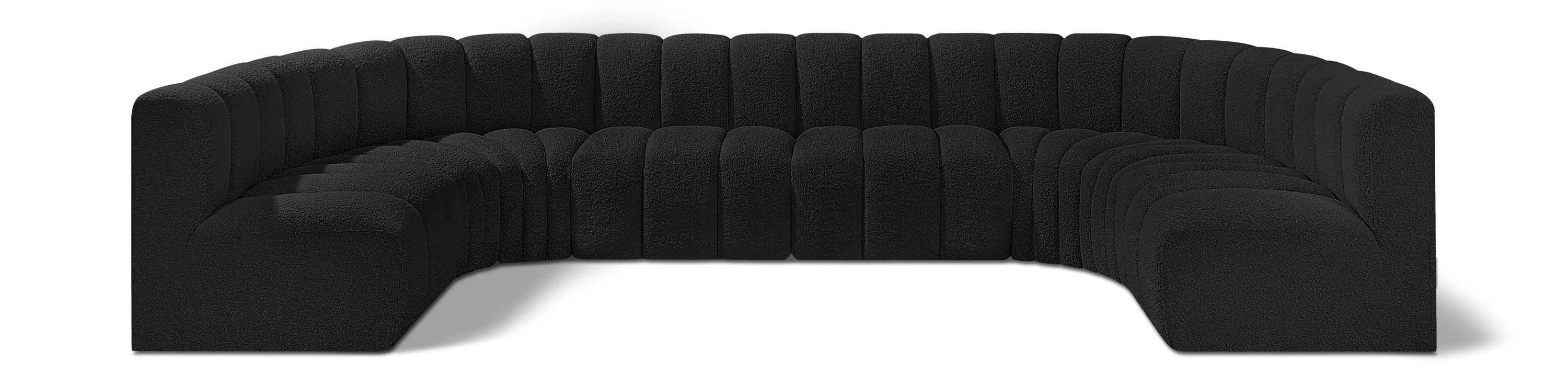 Arc - Boucle Fabric 8 Piece Modular Sofa - Black