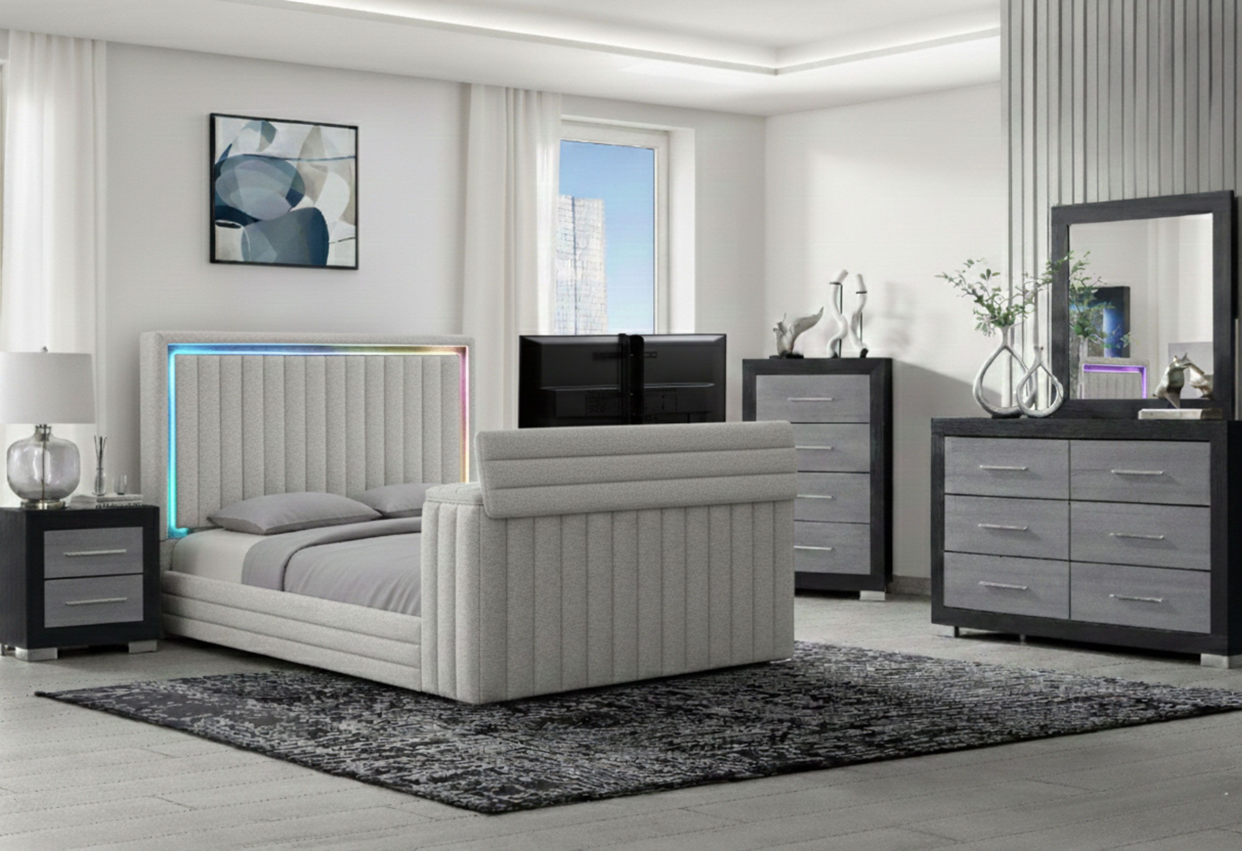 Queen · 5 Pc · Queen Bedroom Set TV Footboard