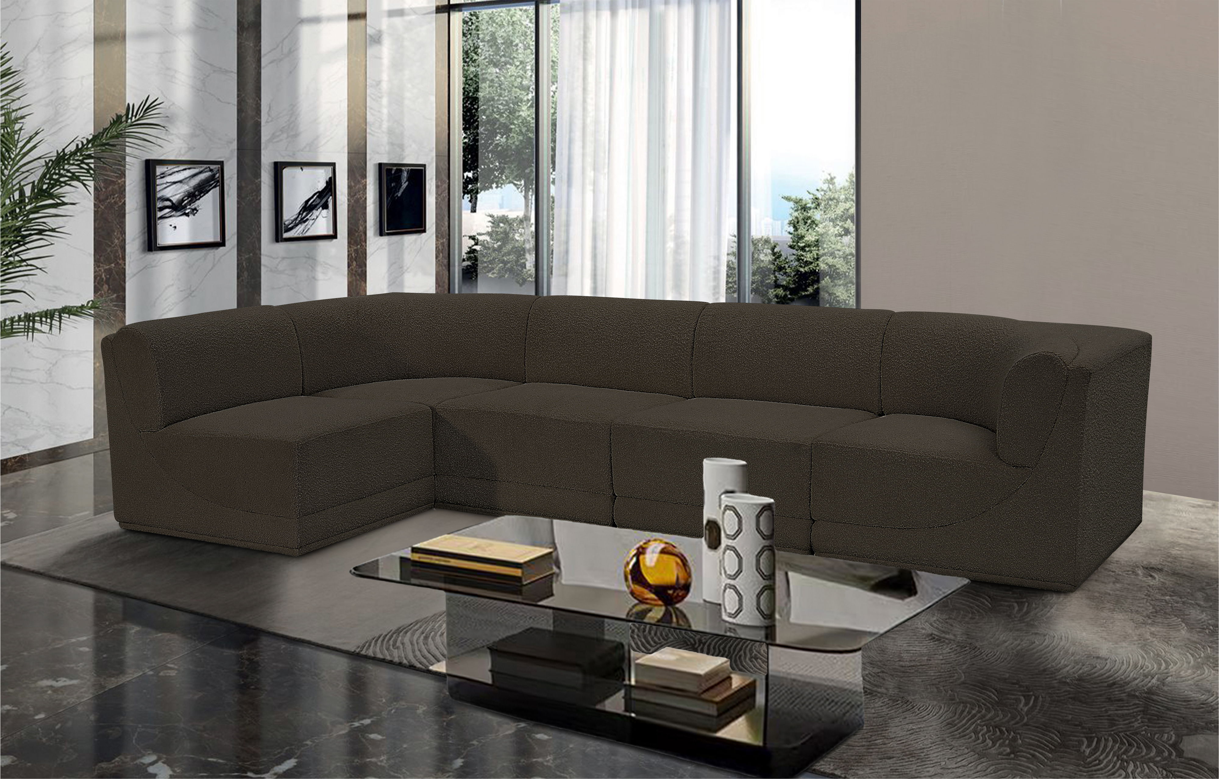 Ollie - 5 Piece Modular Sectional - Brown