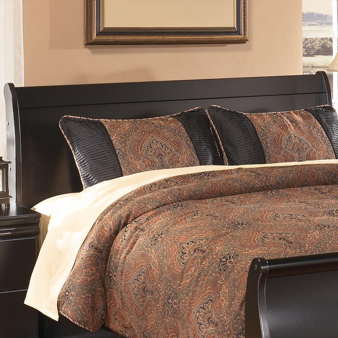 Huey Vineyard - Queen Sleigh Headboard - Black, black, view 3