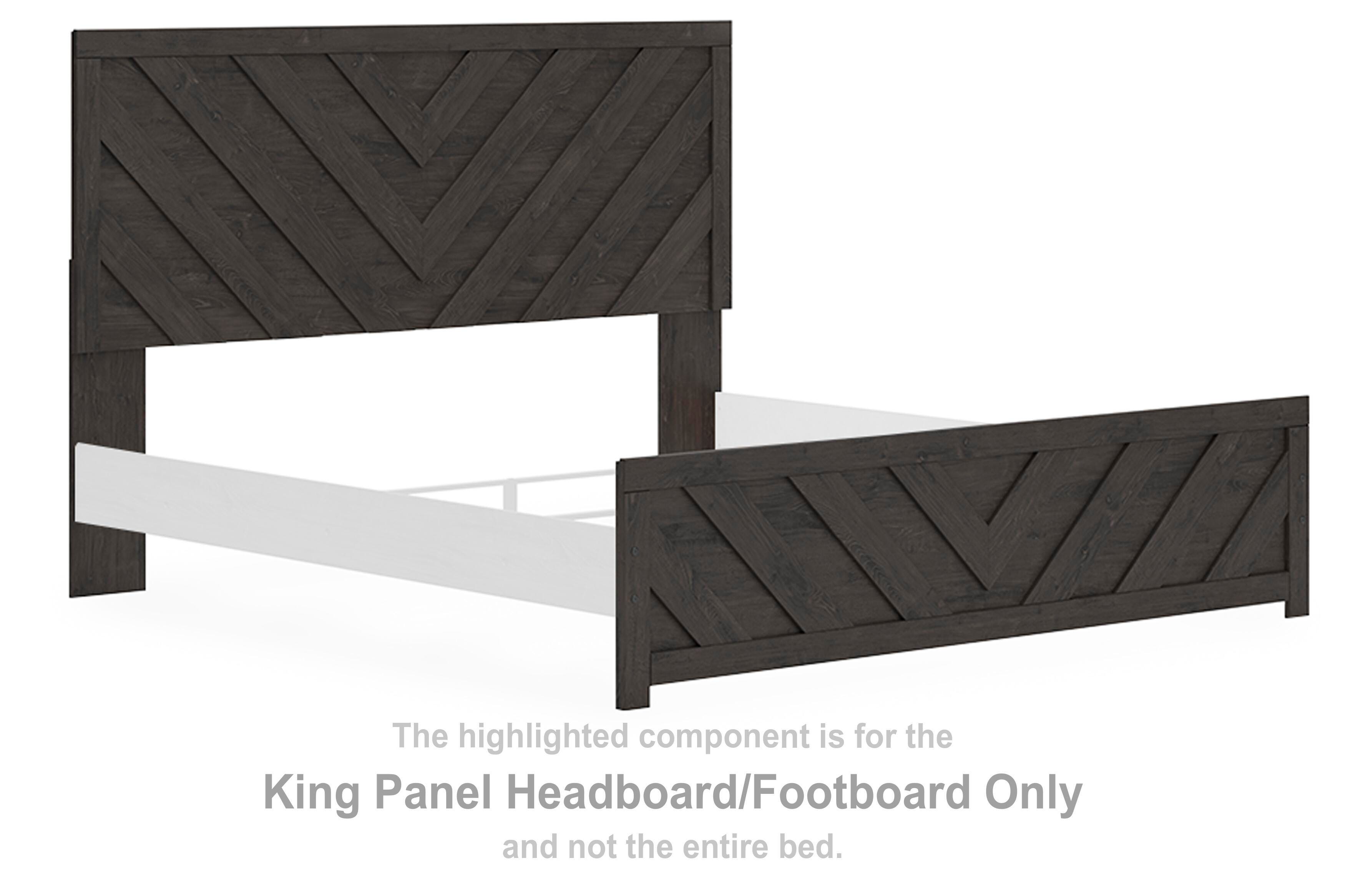 Prendonea – King Panel Headboard/Footboard – Charcoal