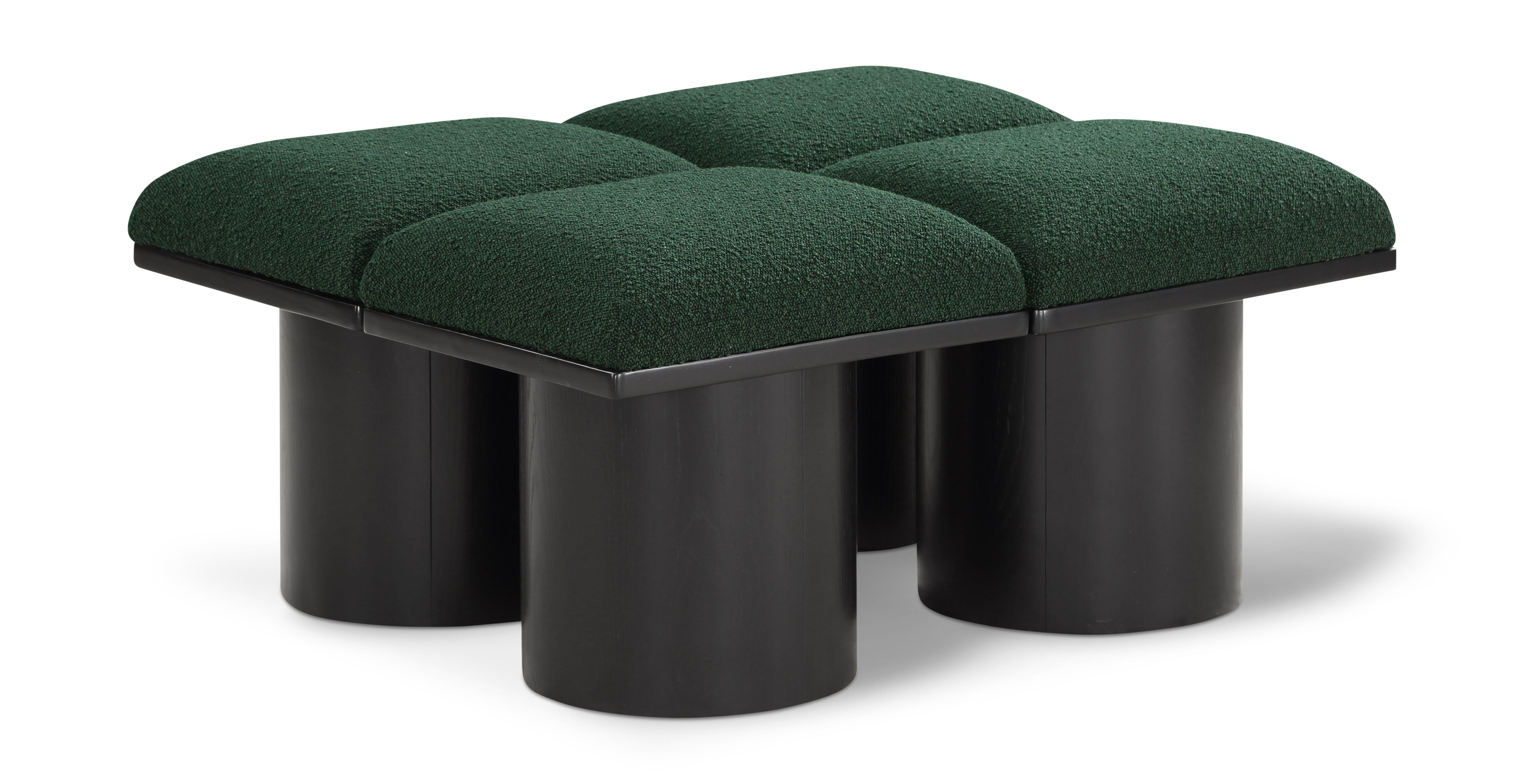 Pavilion - 36" 4 Piece Modular Bench With Black Base - Green