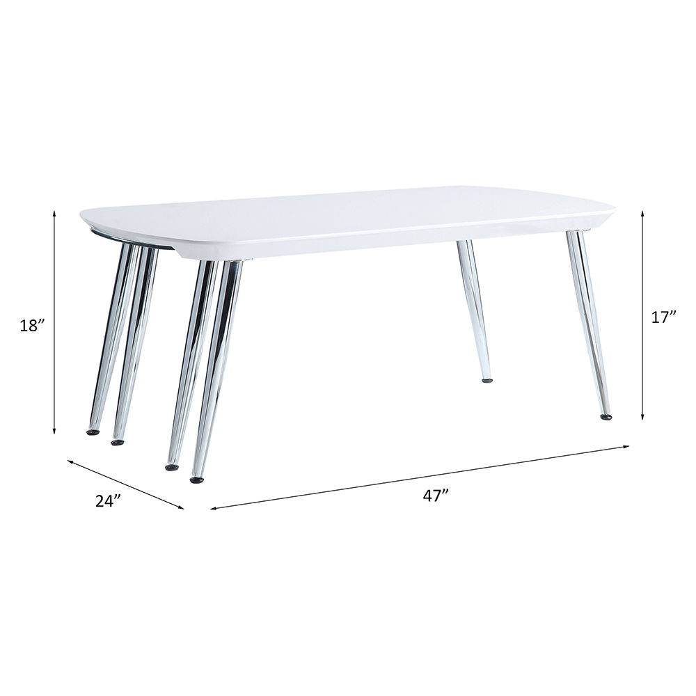 Patina - Coffee Table - White & Chrome, white, view 6