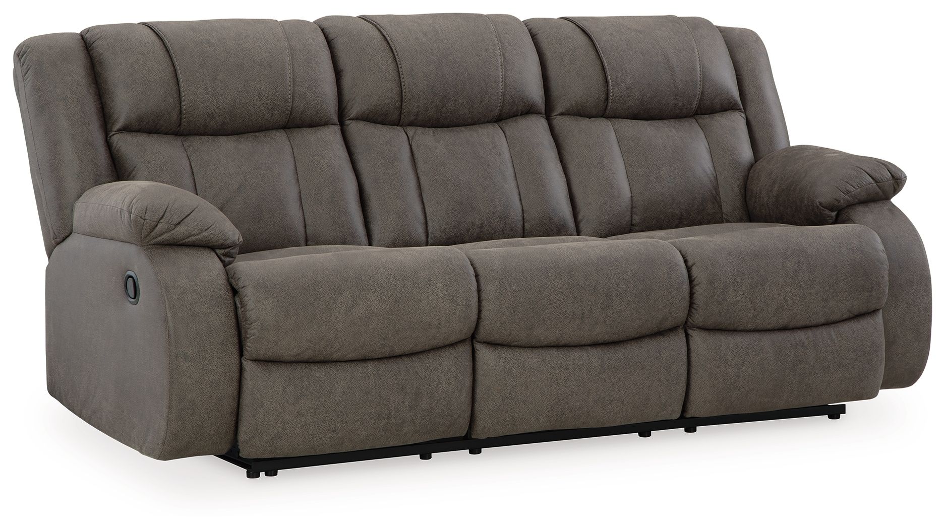 Ashley Furniture First Base - 2 Pc. - Reclining Sofa, Reclining Loveseat - Gunmetal - Image 3