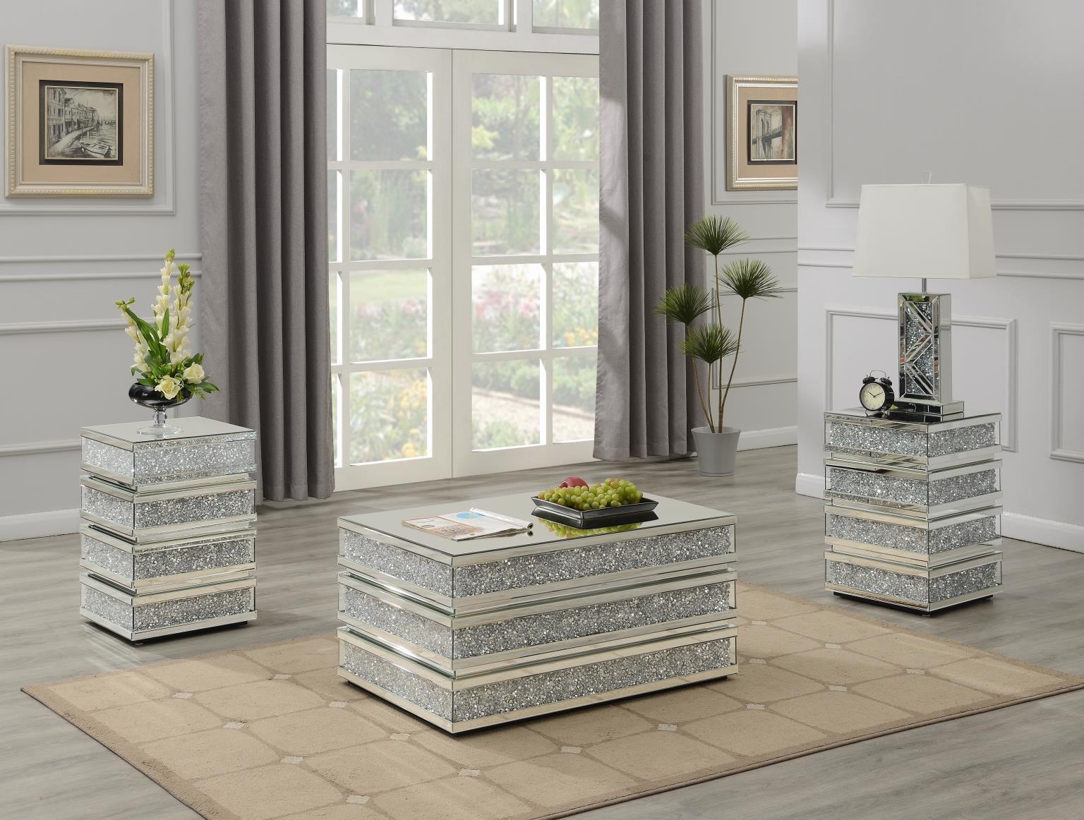 G-160 - Glamour End Table - Pearl Silver