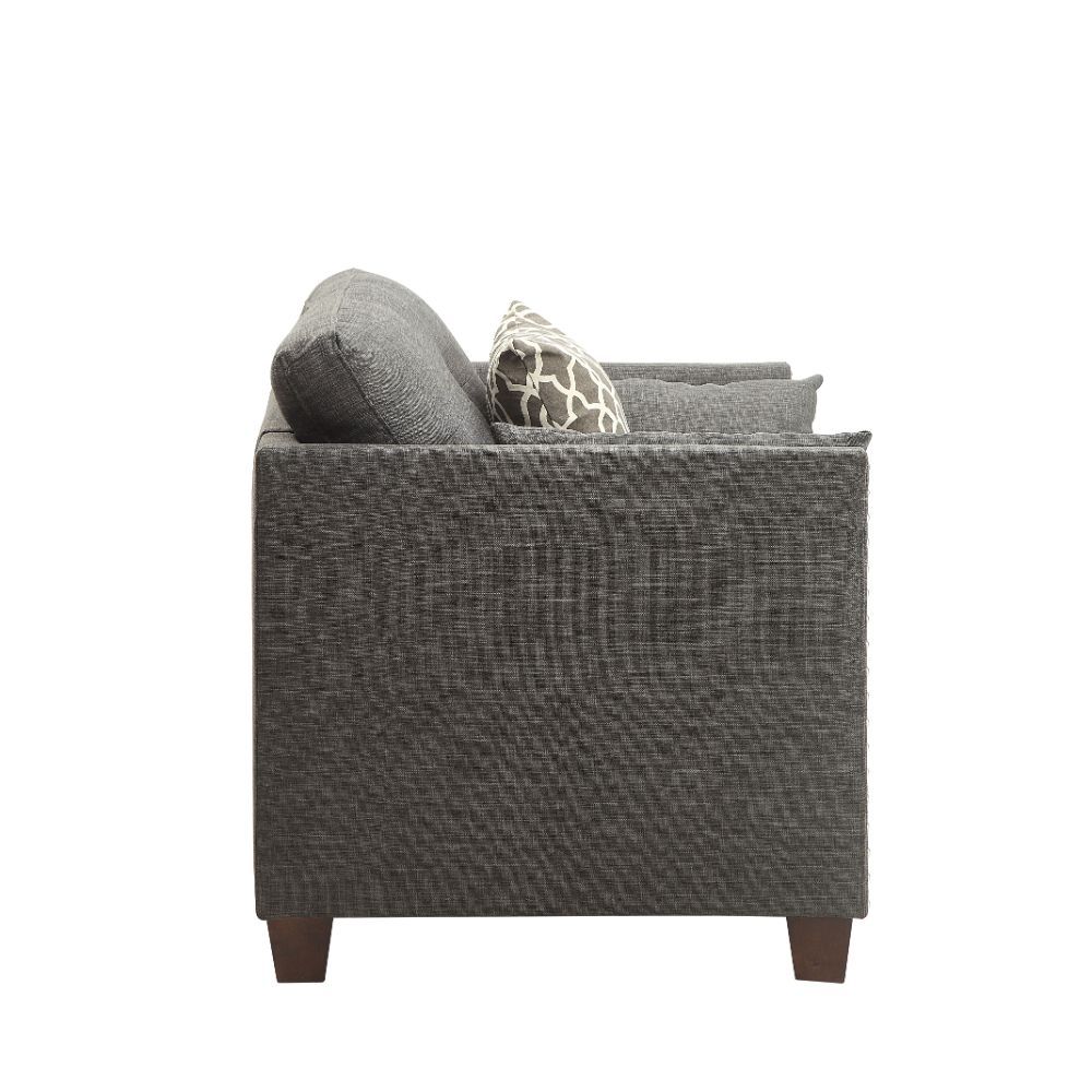 Laurissa - Chair With 3 Pillows - Light Charcoal Linen, dark gray, view 6