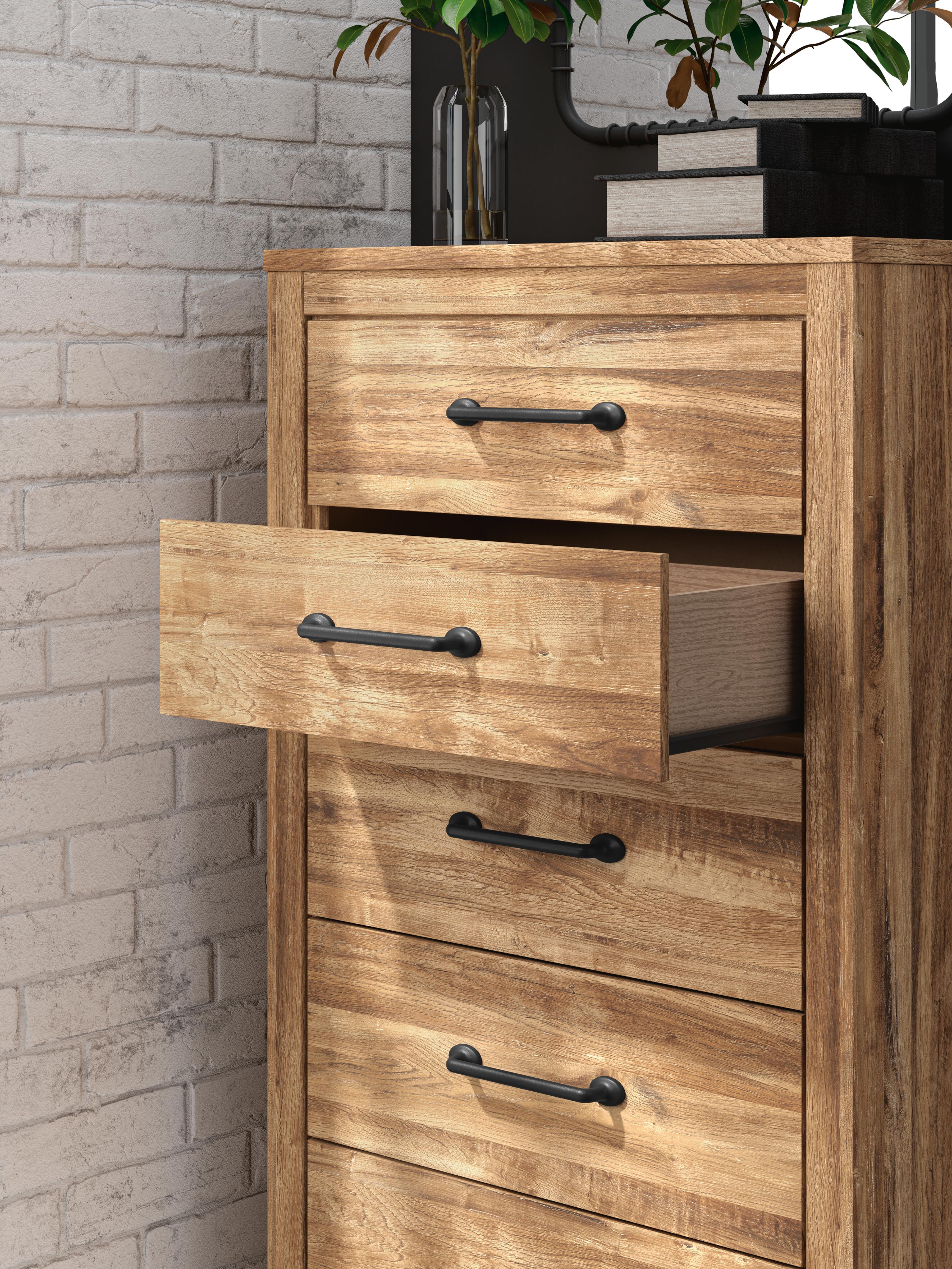 Ashley Furniture Maystonna - Five Drawer Chest - Brown - Image 10