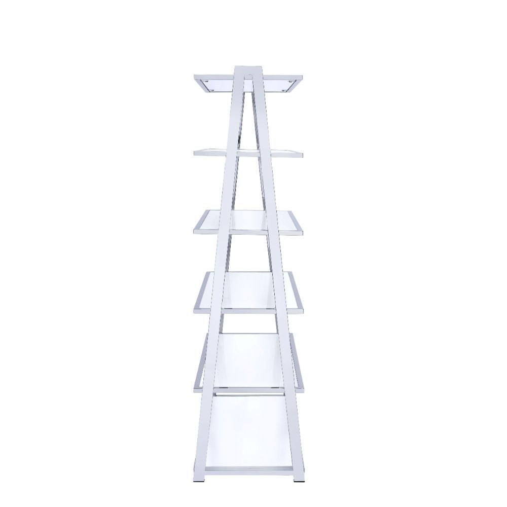 Coleen - Bookshelf - White High Gloss & Chrome, white, view 5