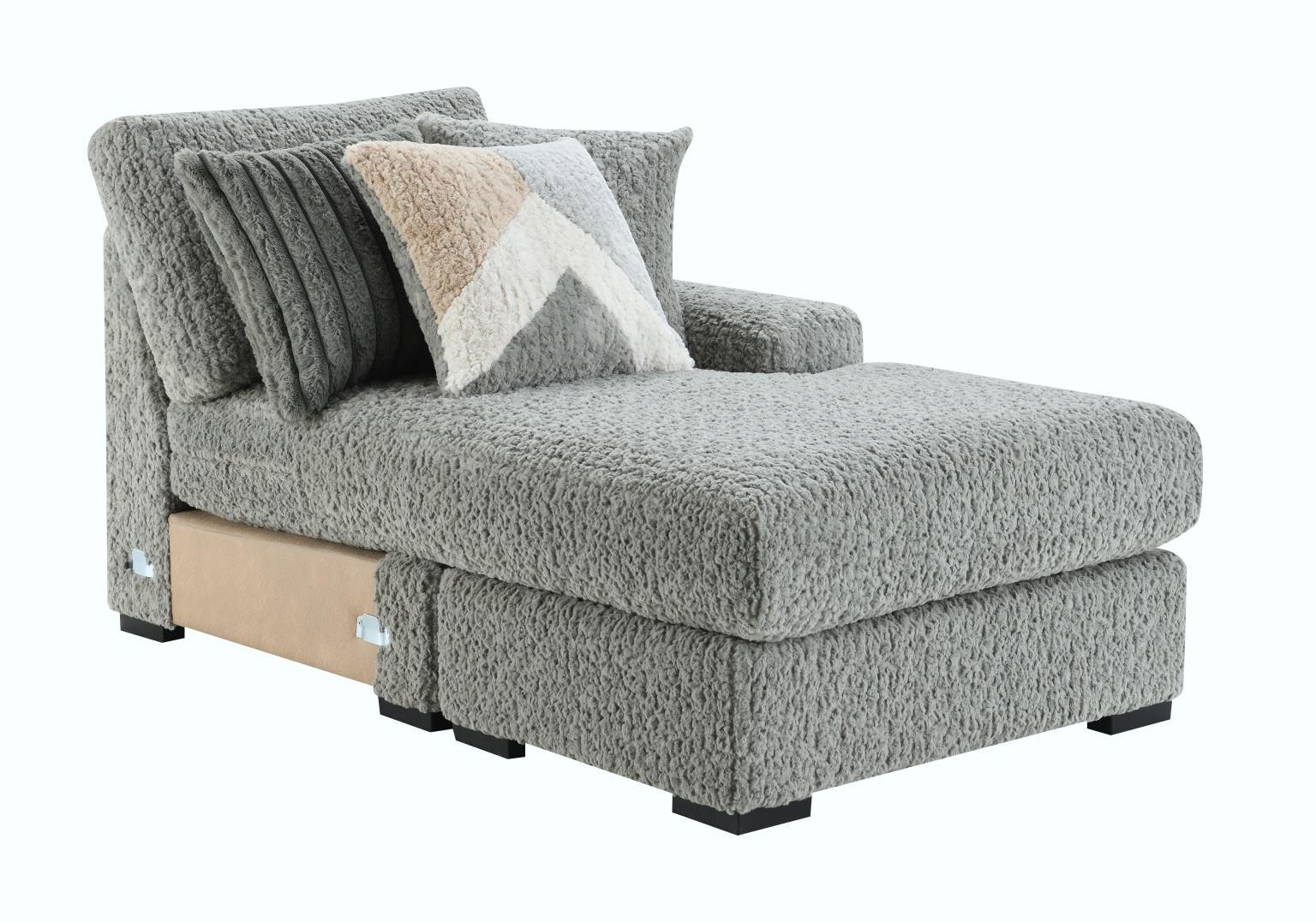 U282 - Corduroy RAF Chaise - Gray