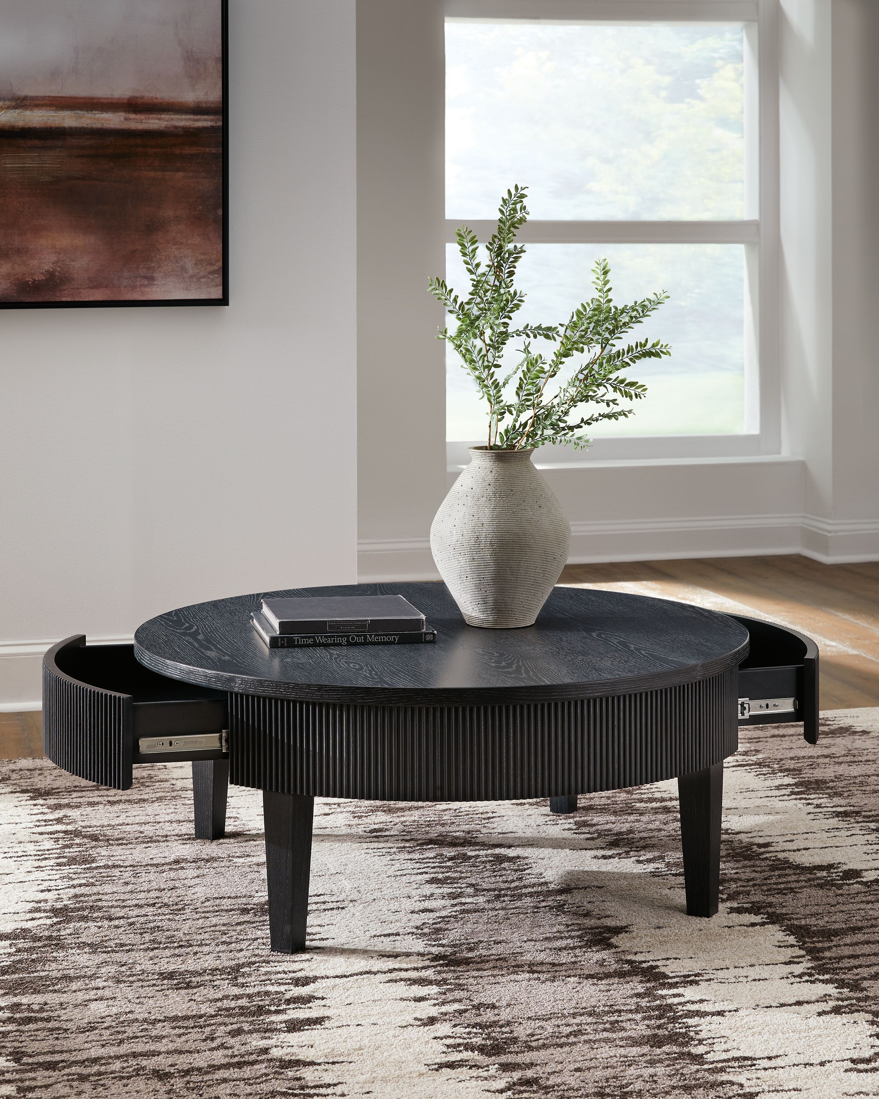 Ashley Furniture Marstream - Round Cocktail Table - Black - Image 6