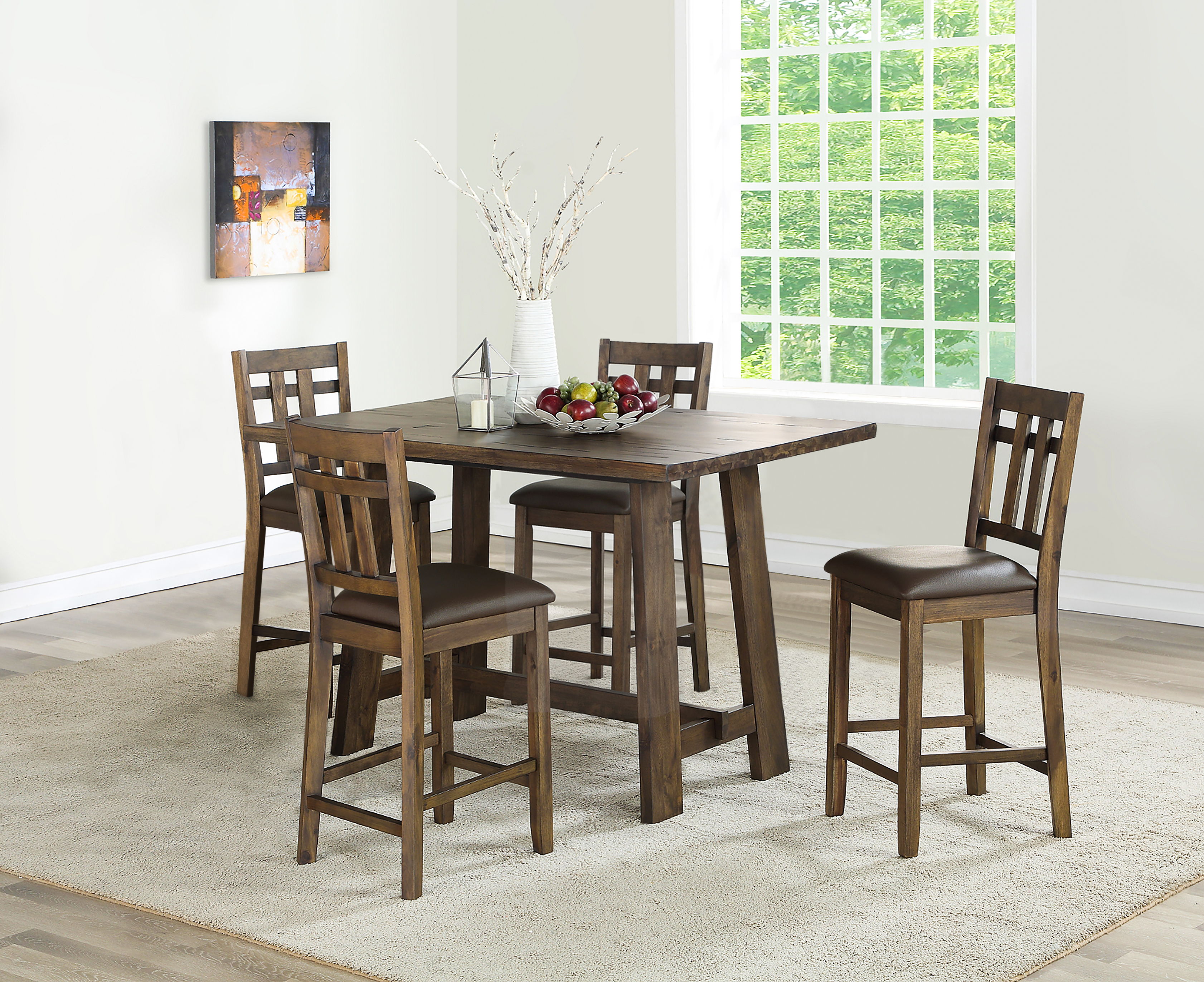 Saranac - 5 Piece Dining Set - Brown
