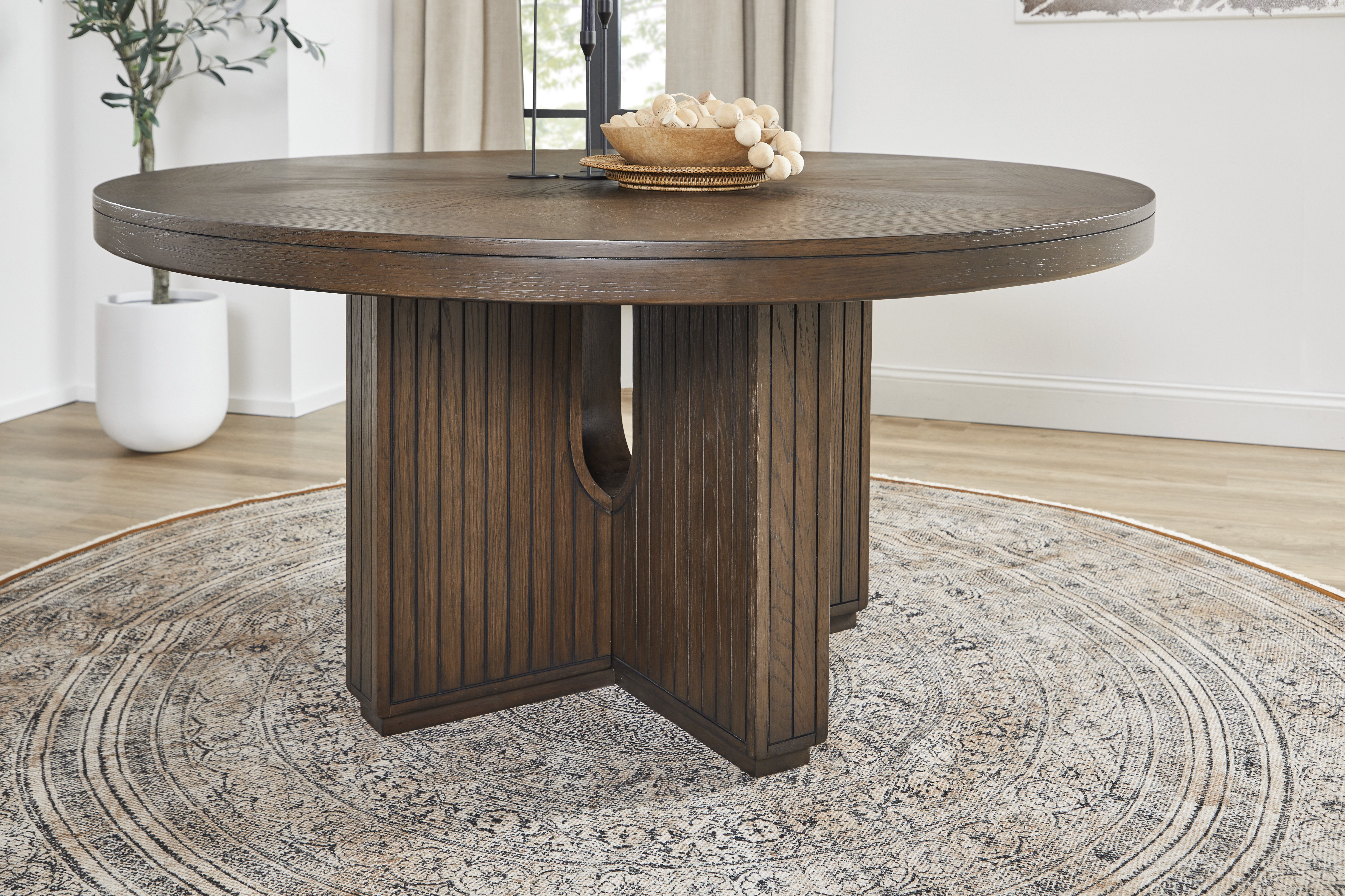Athens - Round Dining Table - Chocolate Brown, dark brown, view 8