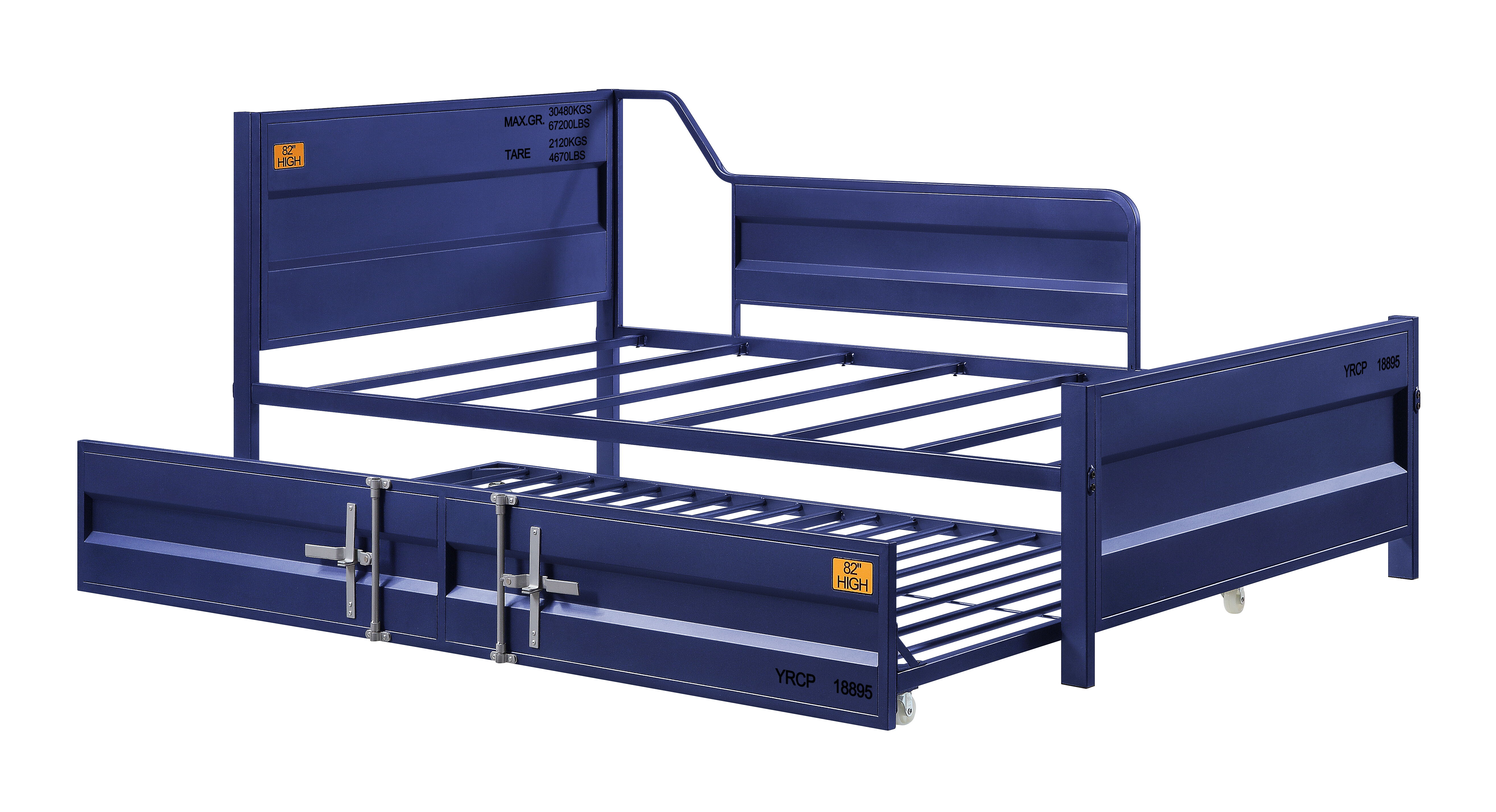Cargo - Twin Daybed With Trundle - Blue, blue, view 3
