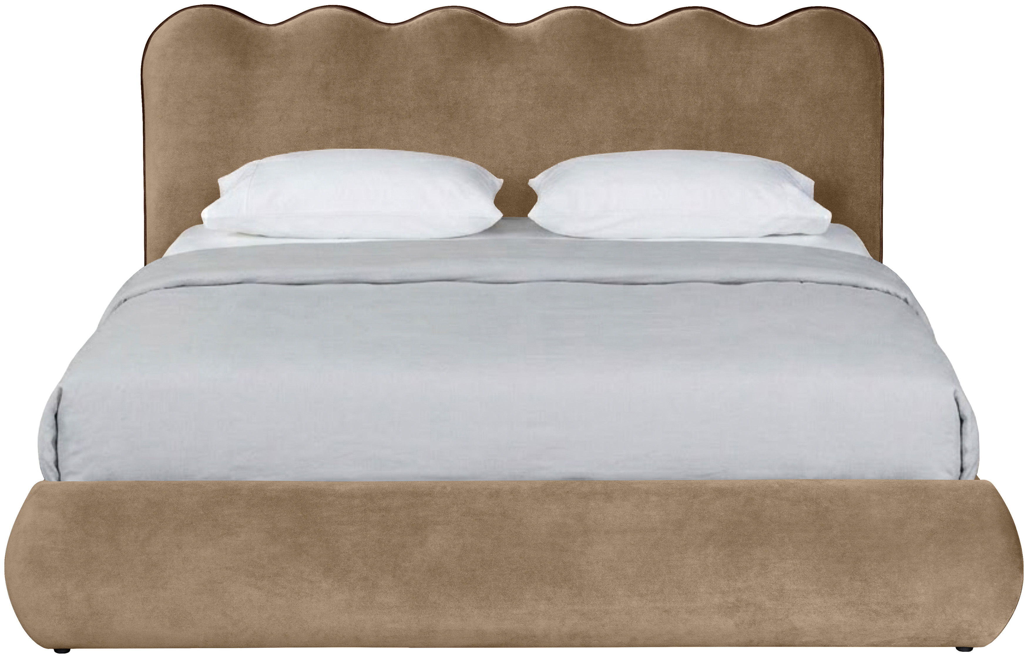 Tempo - Velvet Upholstered Full Bed - Beige