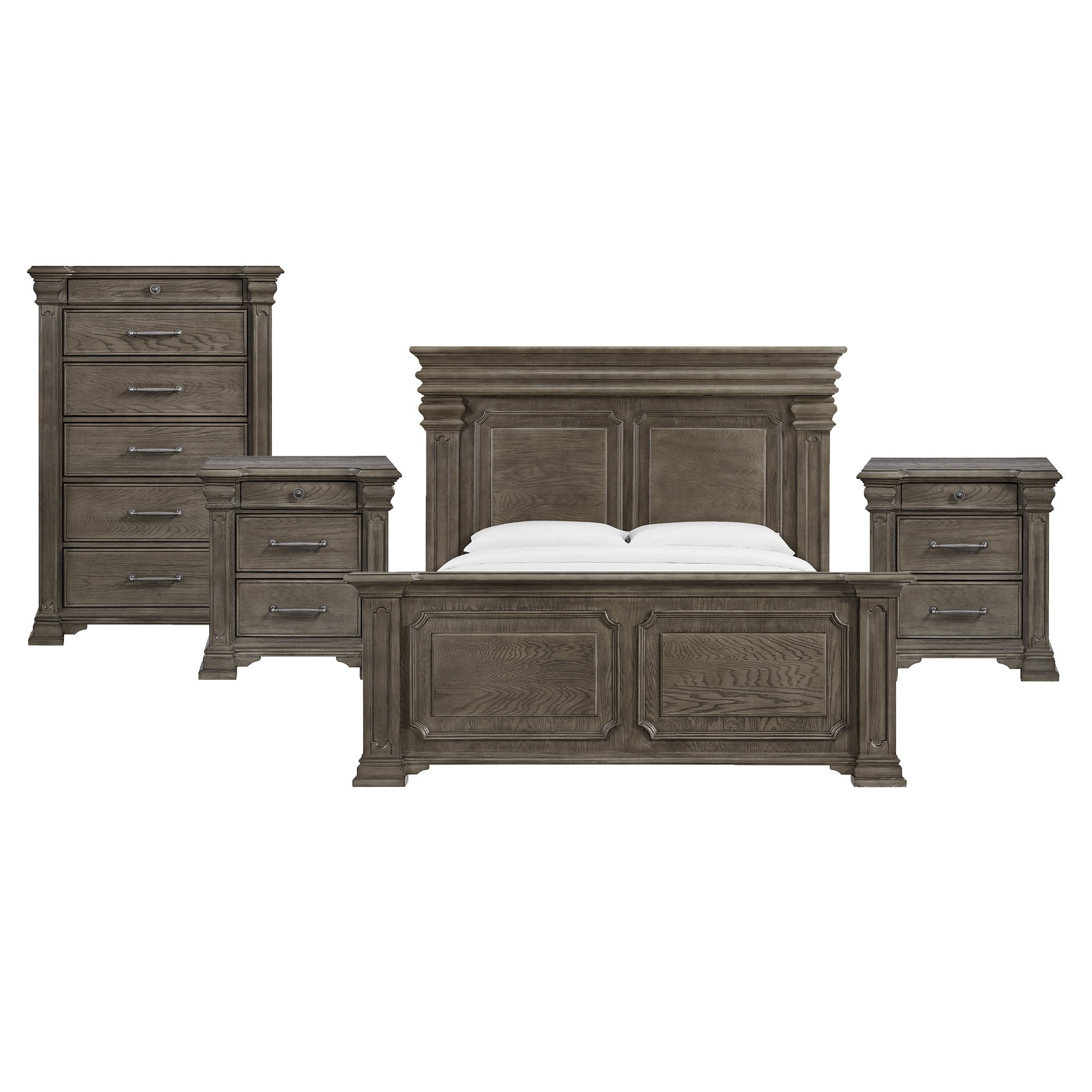 King · 4 Pc · Bedroom Set With 2 Nightstands & Chest
