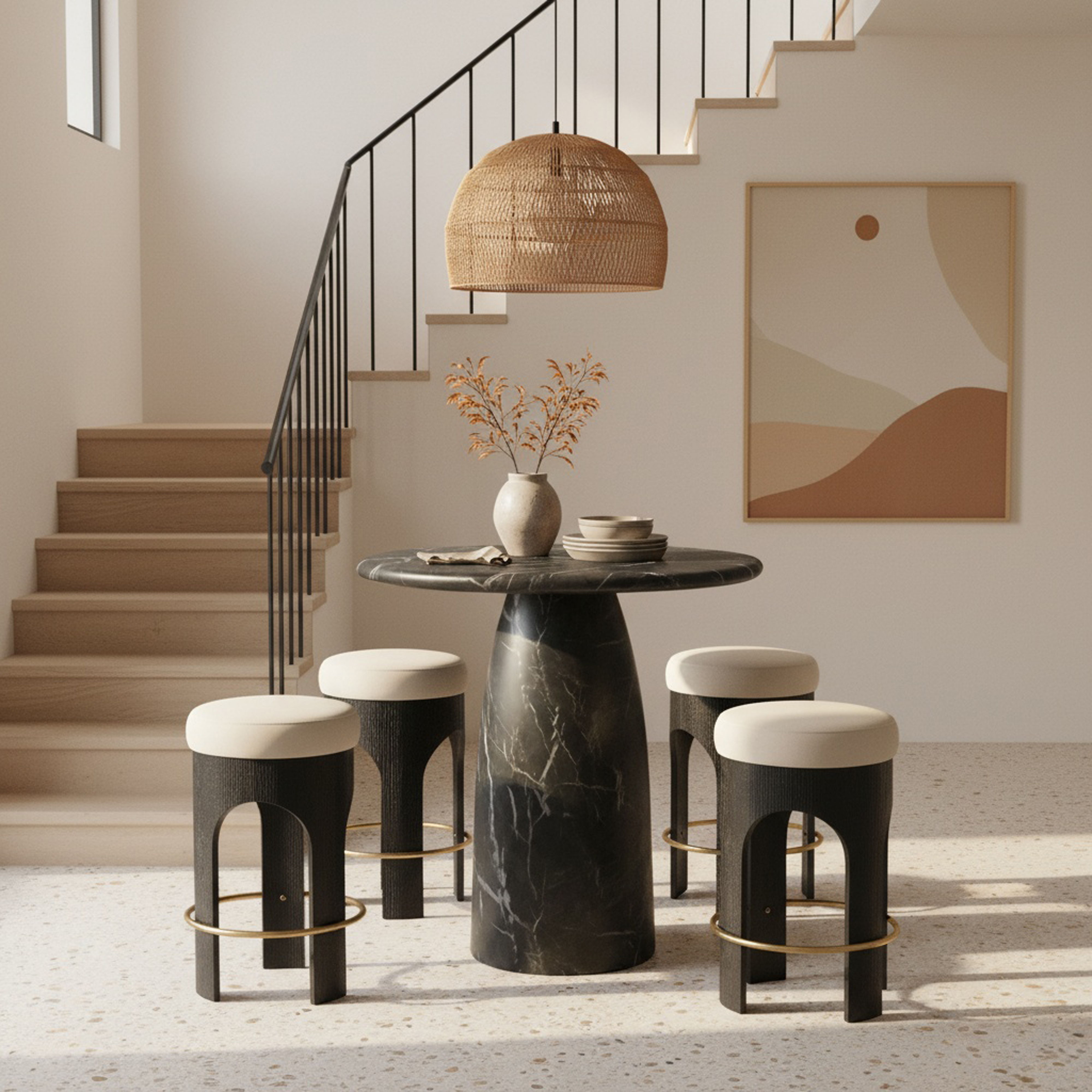 Cosenza - Concrete Indoor / Outdoor Bar Table - Black