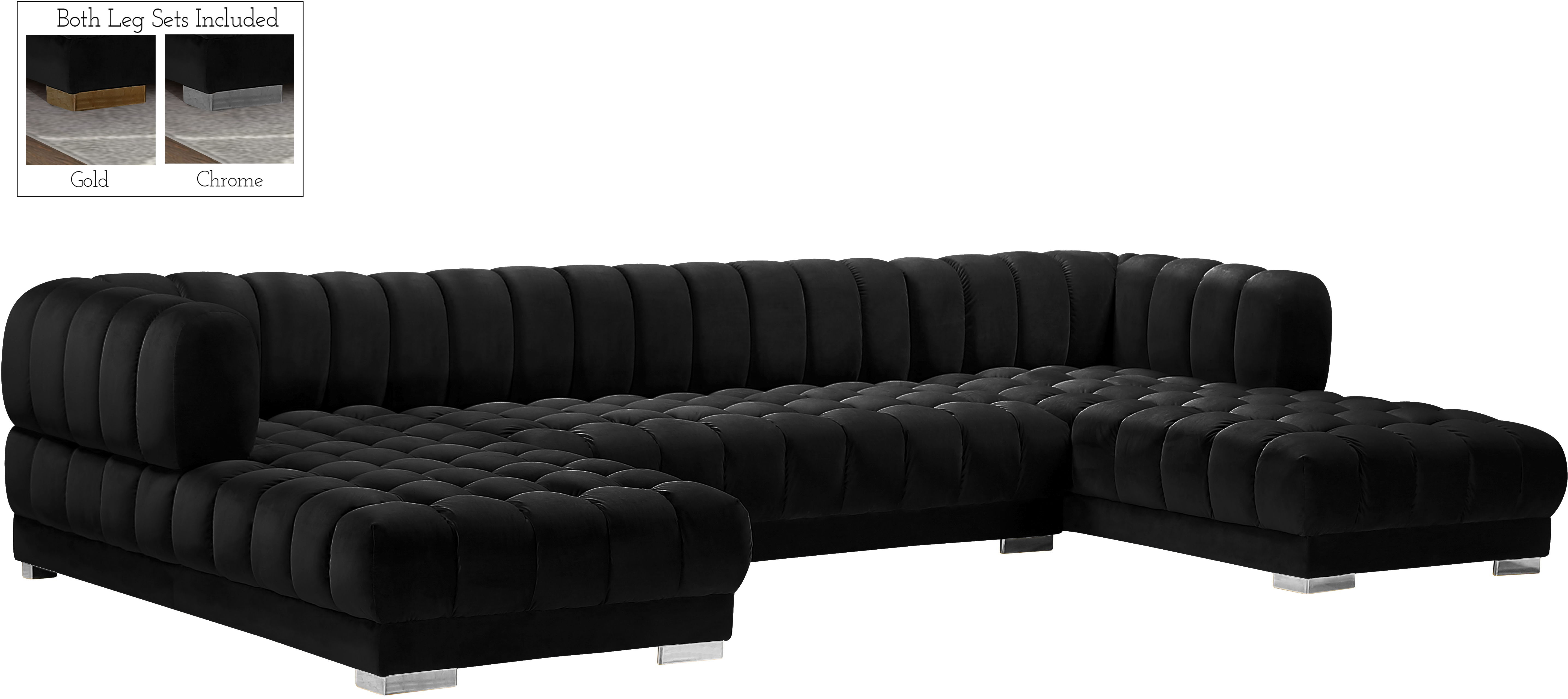 Gwen - 3 Piece Sectional - Black