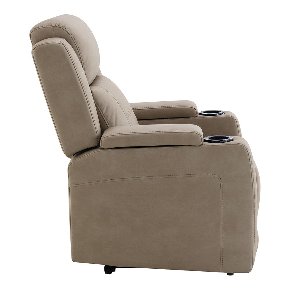 Lugo - Power Motion Recliner With Cup Holder - Camel, light brown, view 3
