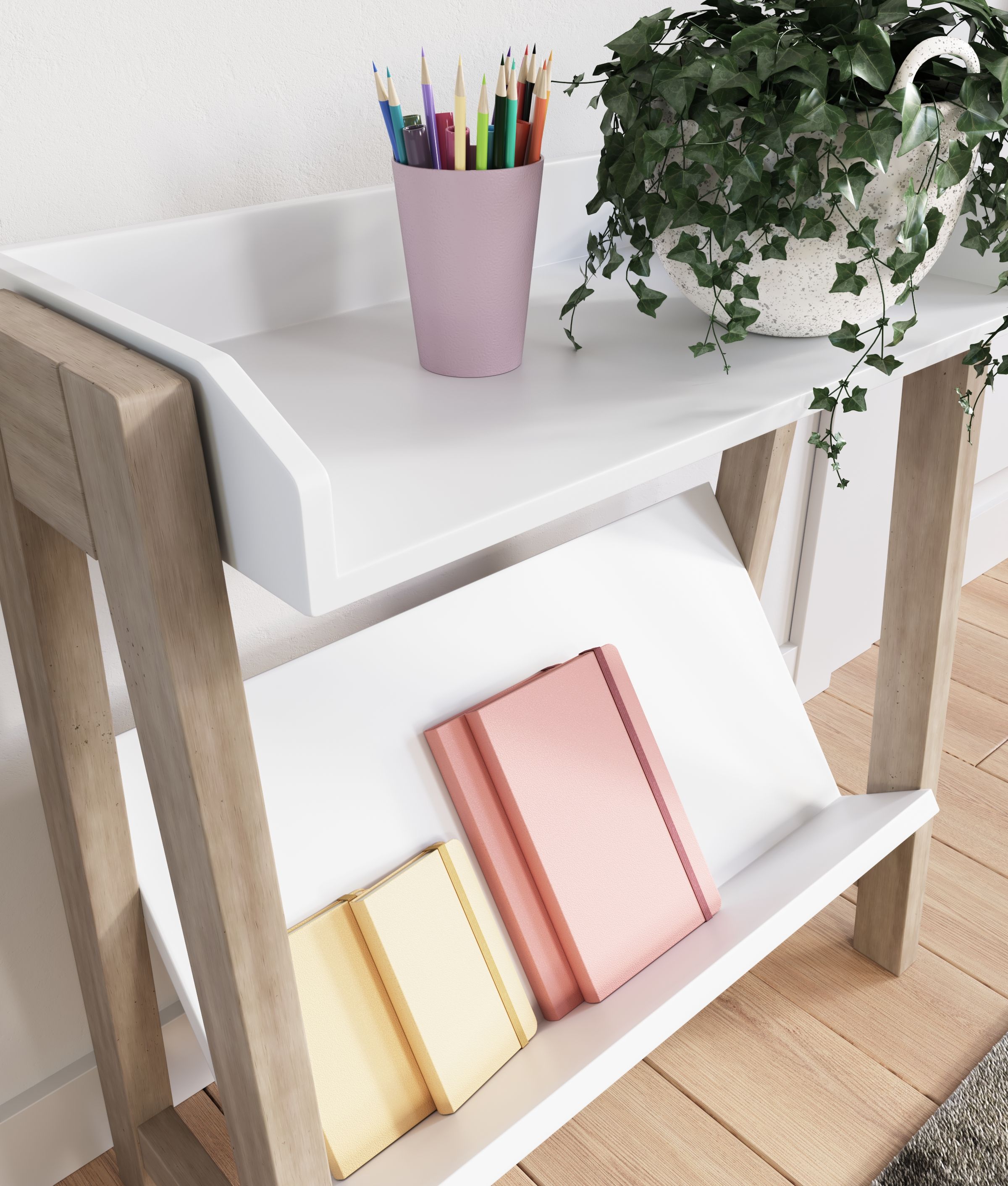 Ashley Furniture Blariden - Small Bookcase - White / Tan - Image 8