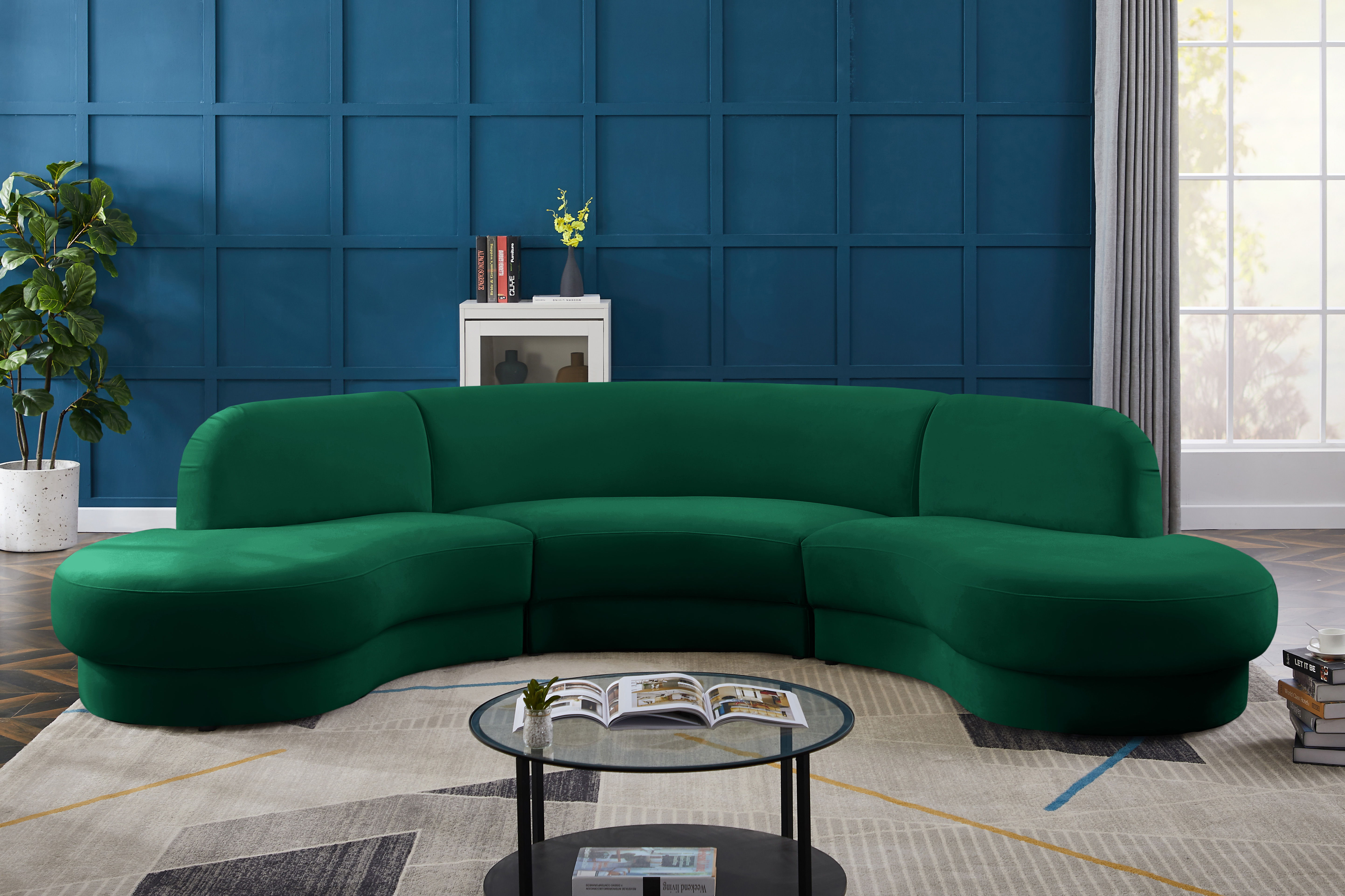 Rosa - 3 Piece Sectional - Green