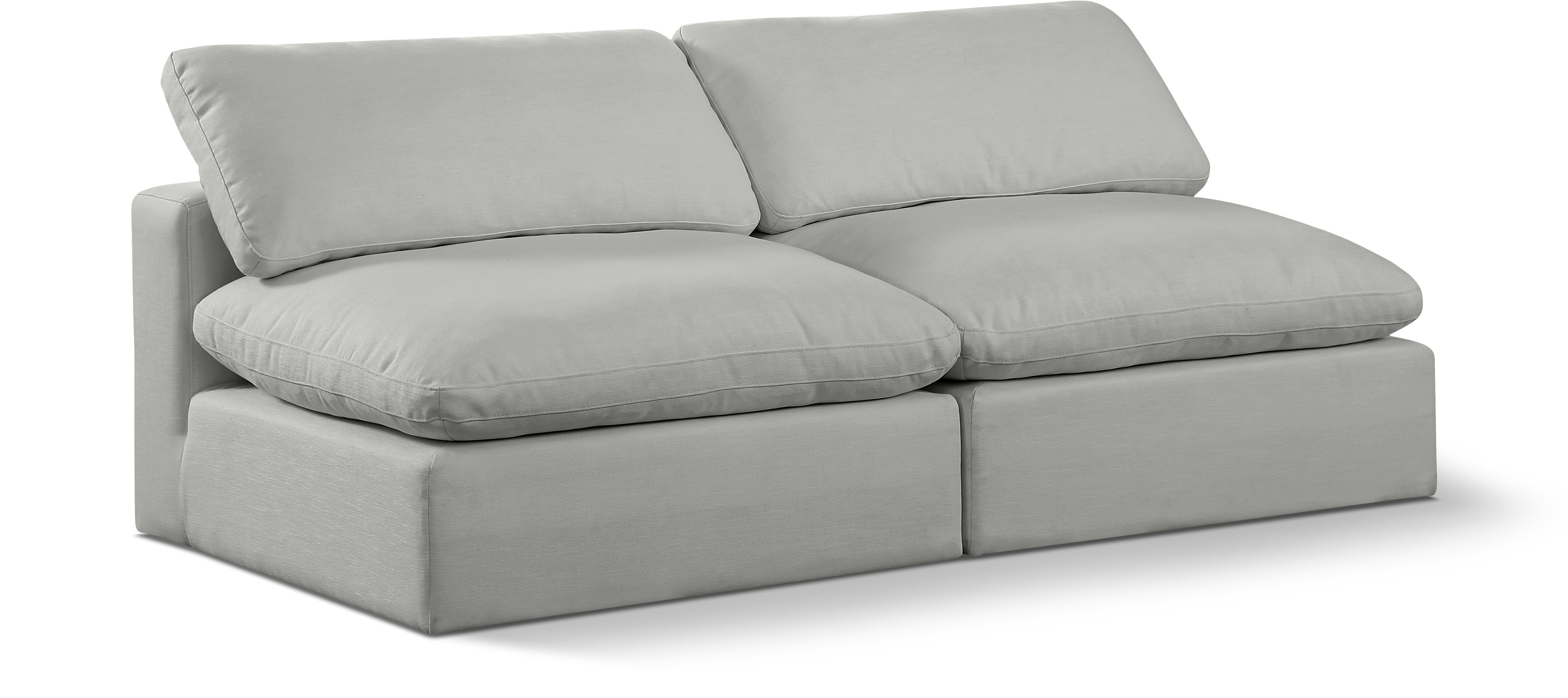 Comfy - Linen Modular Armless Sofa 2 Seats - Gray