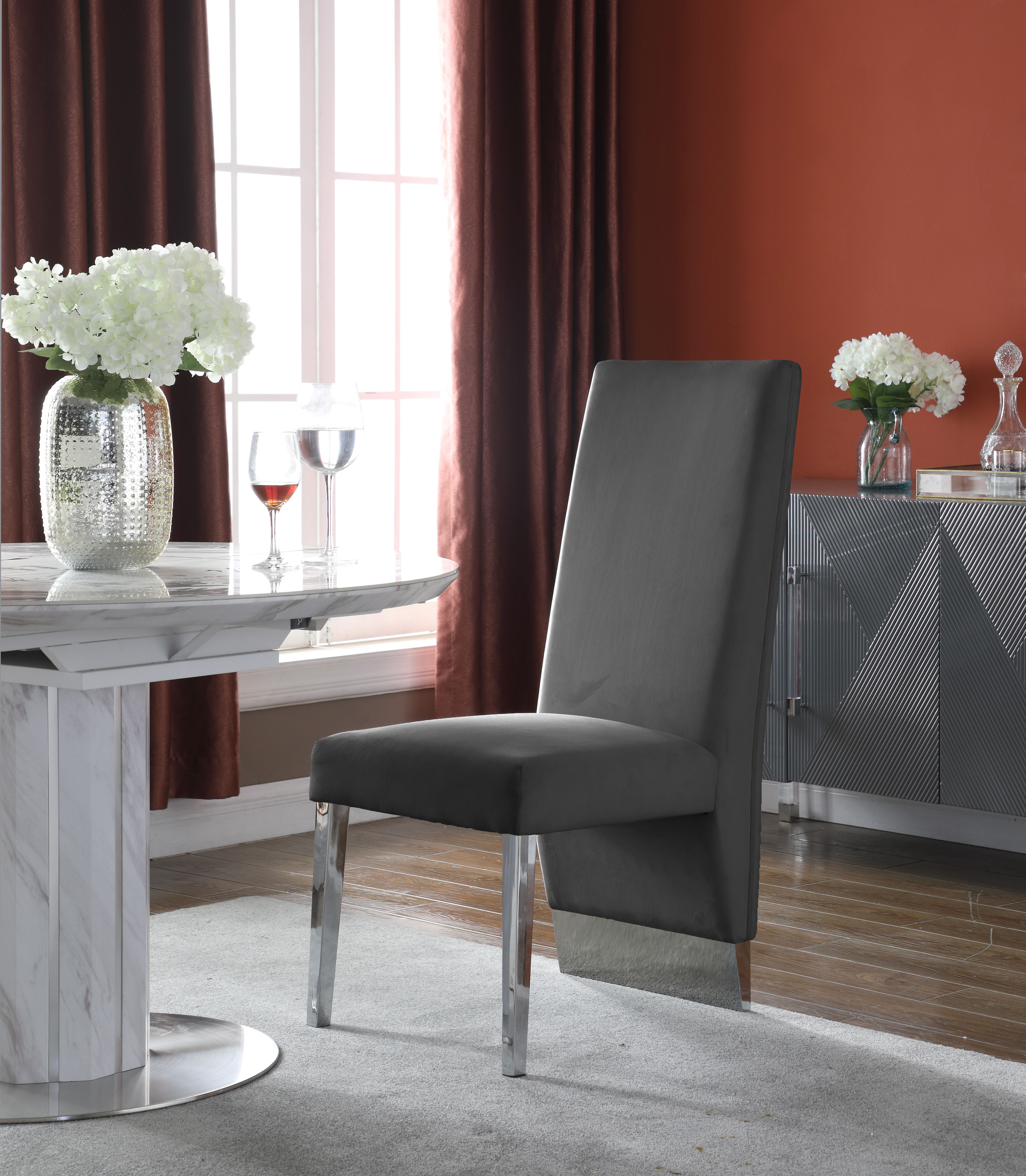 Porsha - Fabric Dining Chair (Set of 2) - Gray