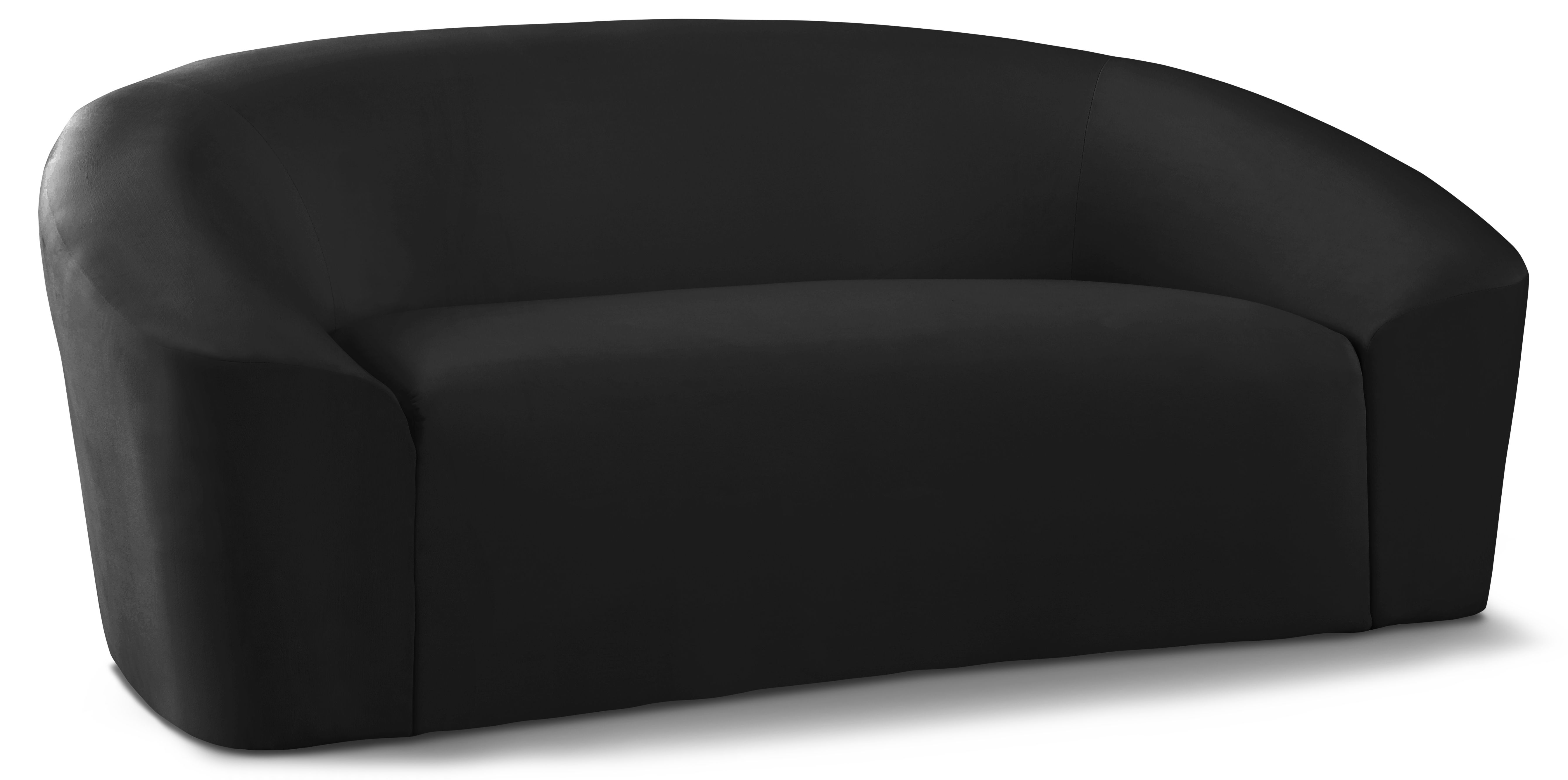 Riley - Velvet Loveseat - Black