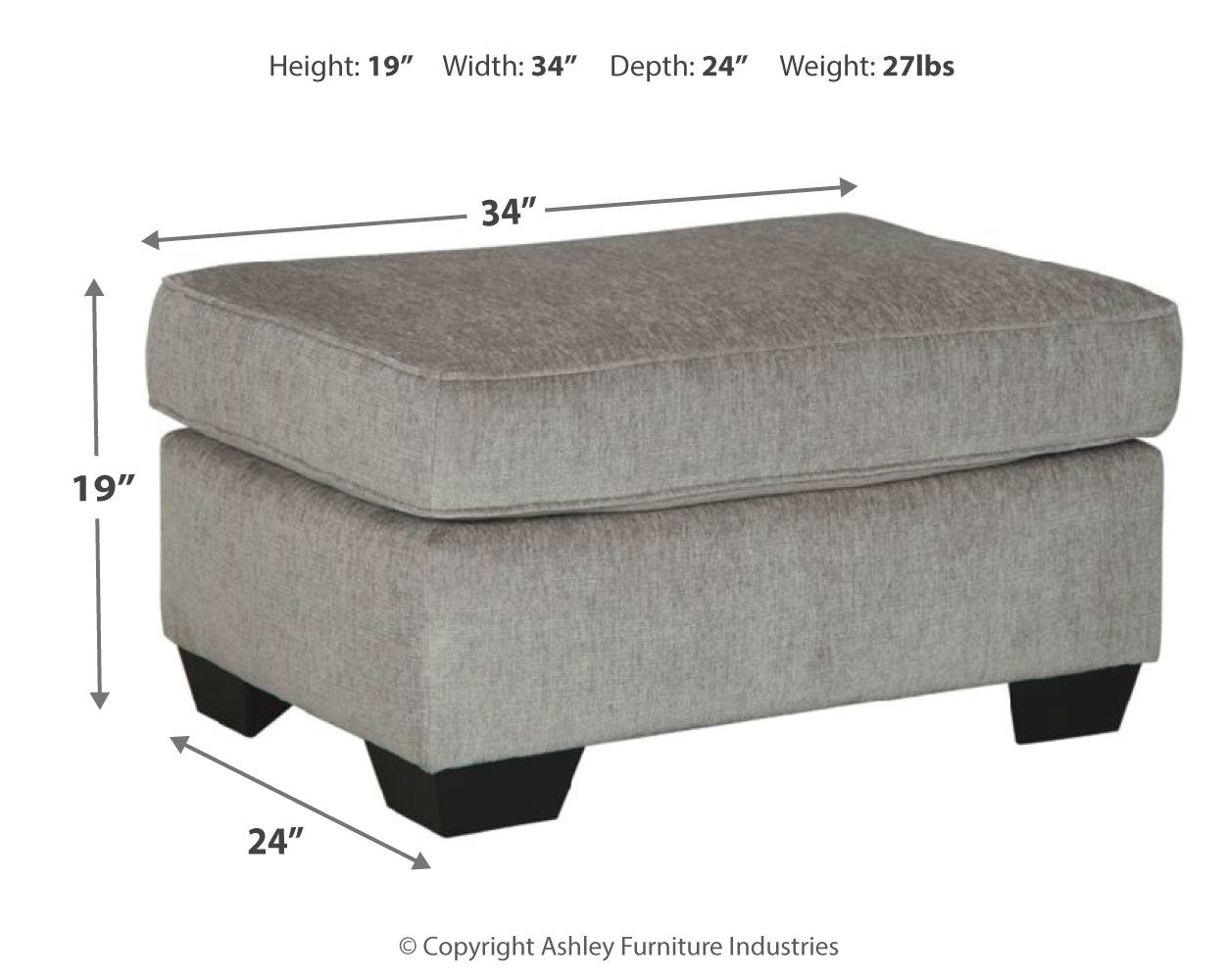 Ashley Furniture Altari - Ottoman - Alloy - Image 4