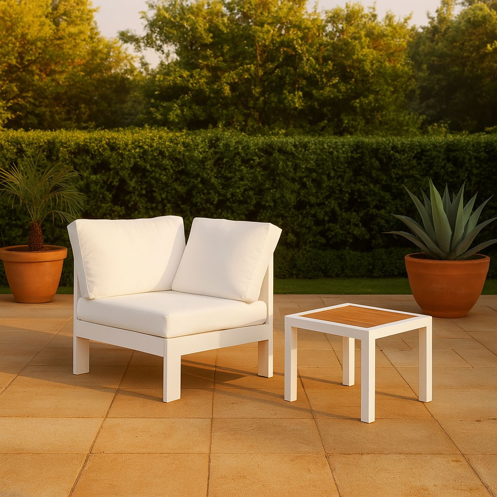 Nizuc - Outdoor Patio Corner Chair - White
