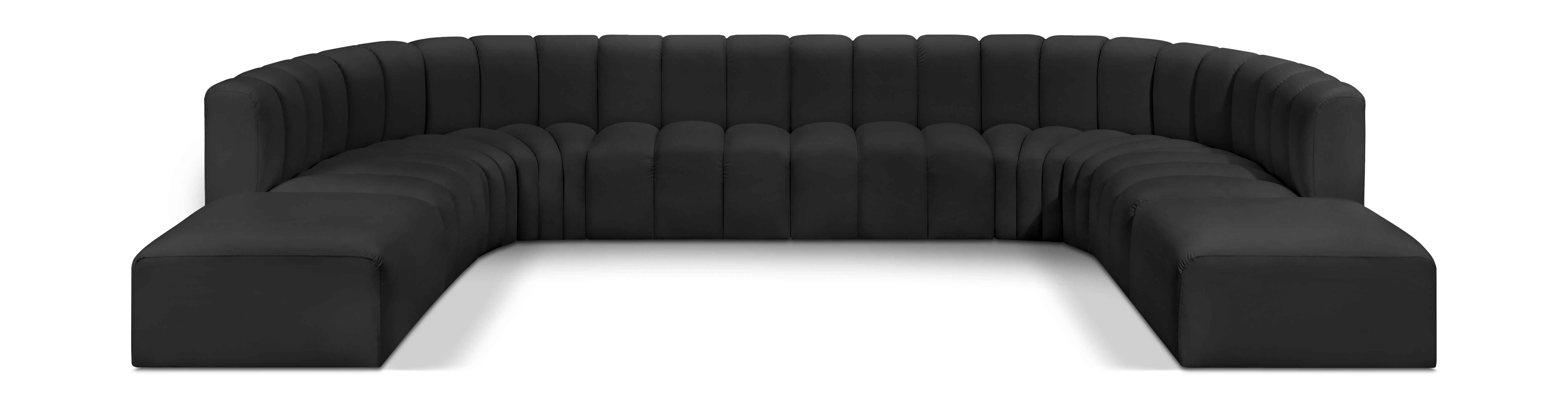 Arc - Faux Leather Modular Sectional - Black