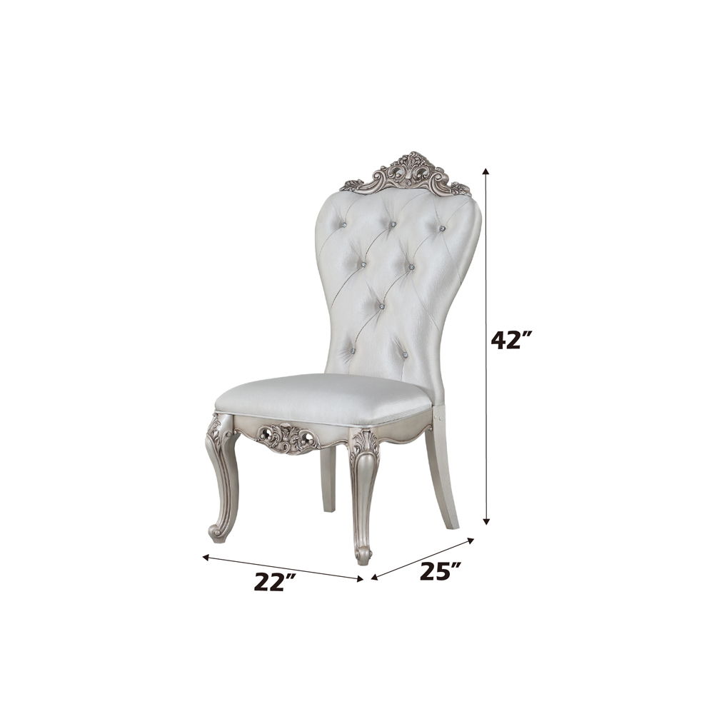 Gorsedd - Side Chair (Set of 2) - Cream Fabric & Golden Ivory, beige, view 6