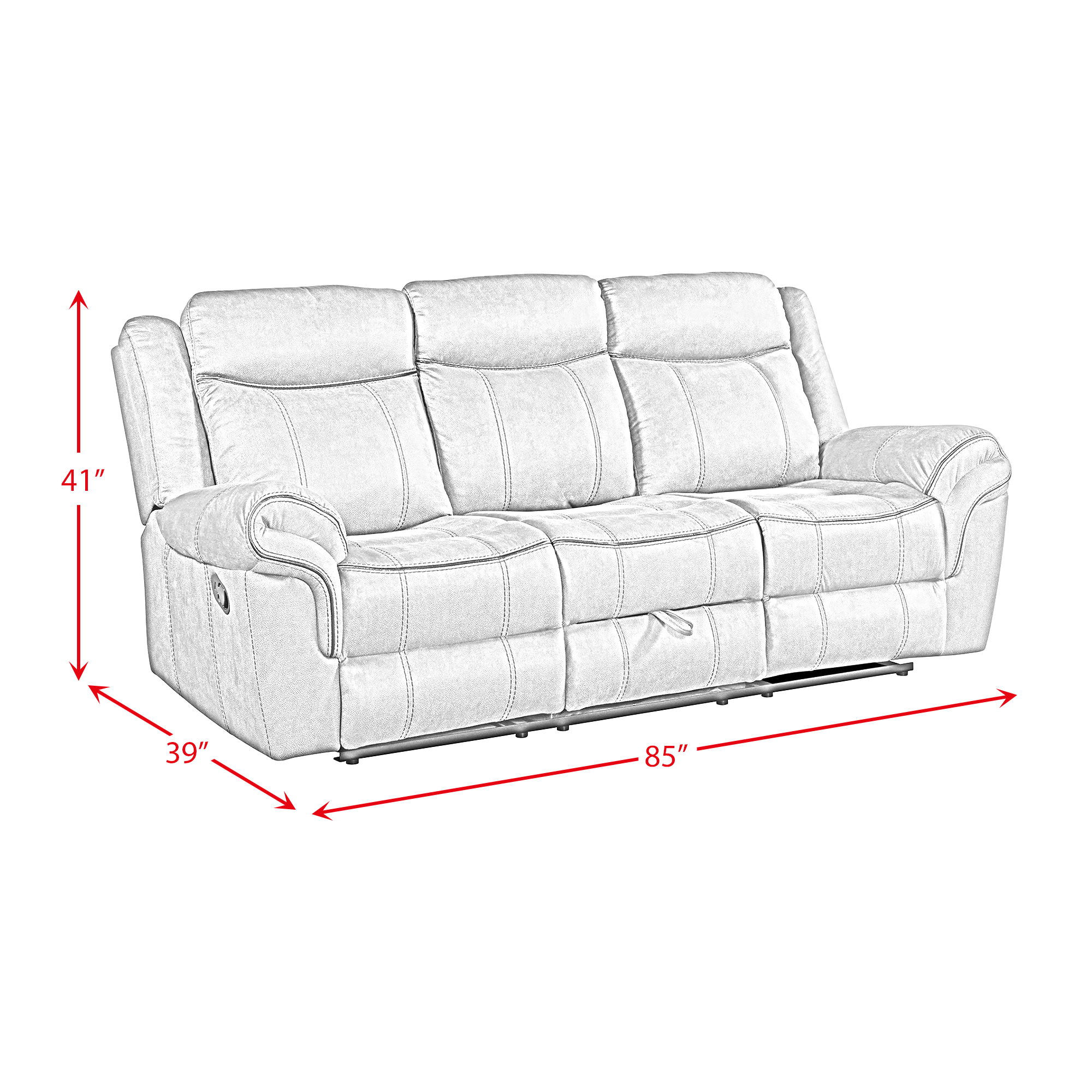 Sorrento - Motion Sofa With Dropdown - Charcoal