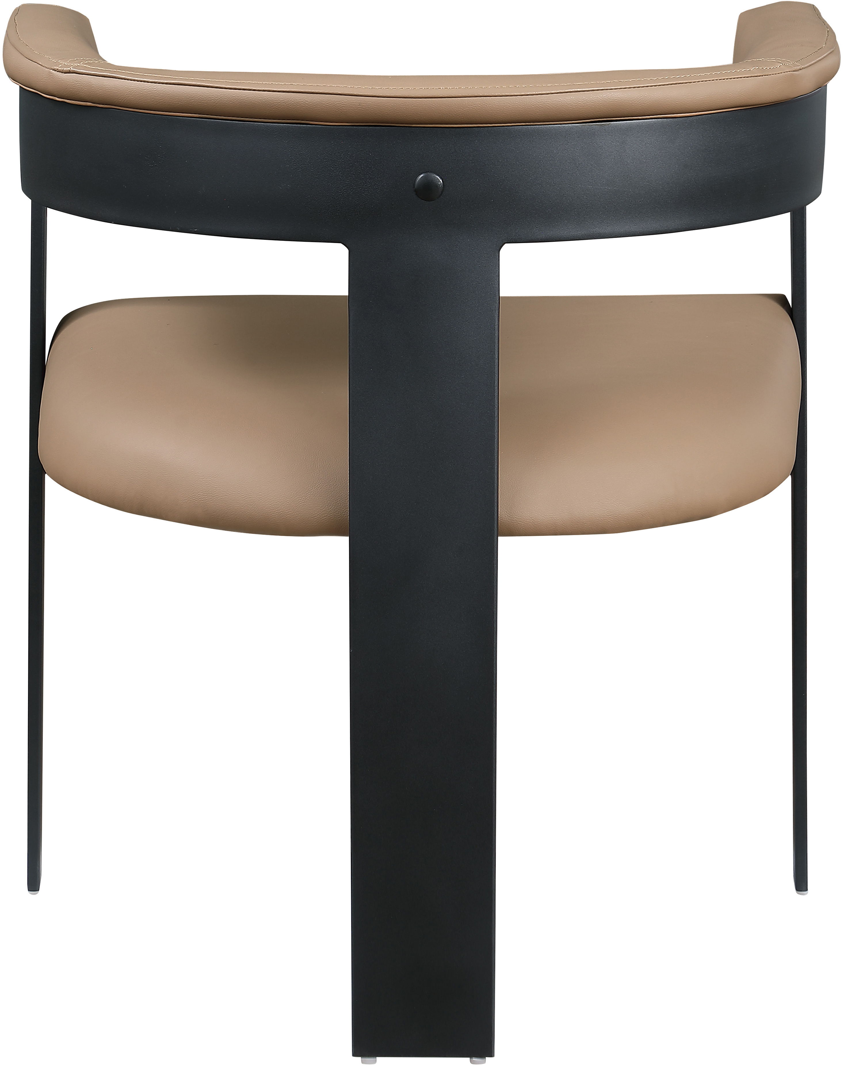 Romeo - Faux Leather Dining Chair With Black Base (Set of 2) - Tan