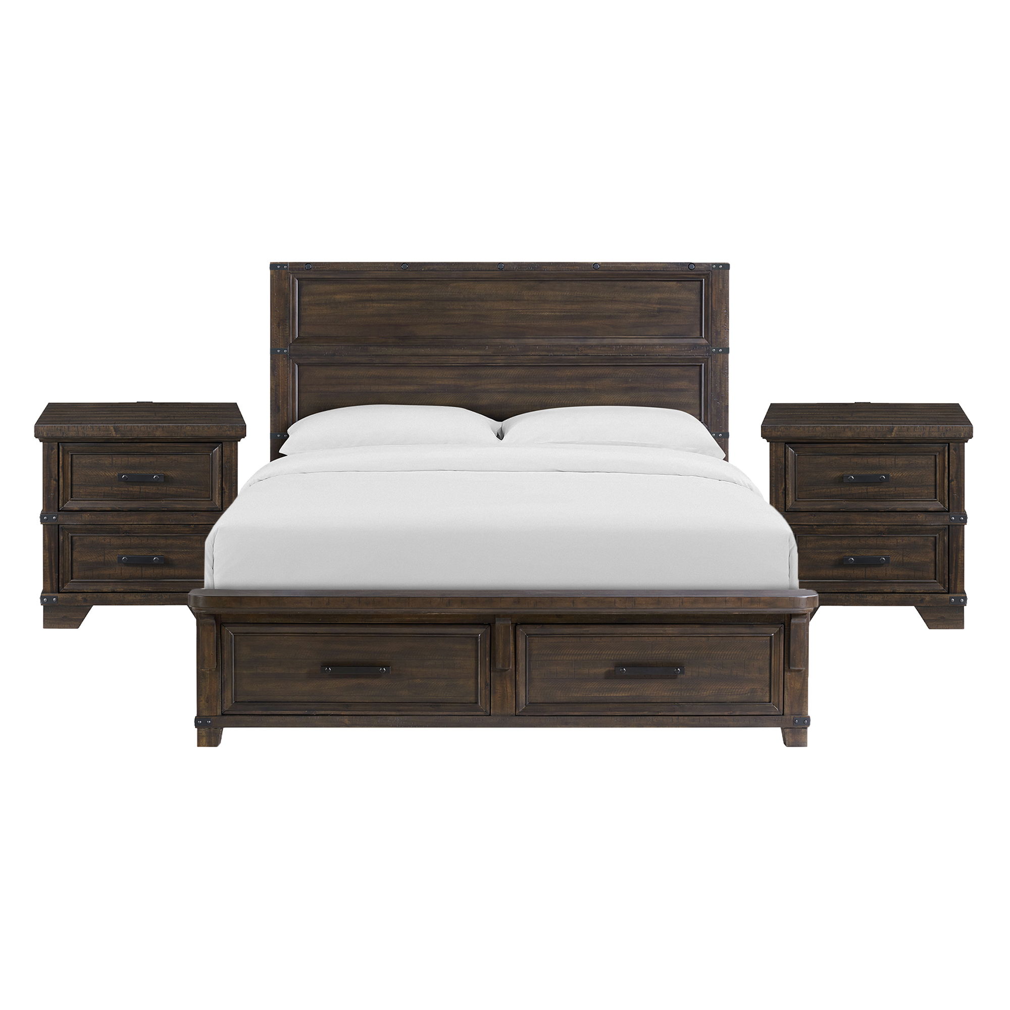 King · 3 Pc · Bedroom Set With 2 Nightstands