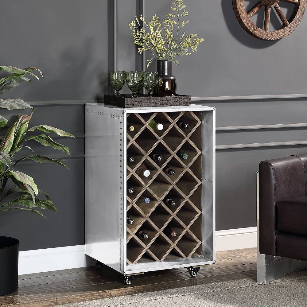 Raini - Wine Cabinet - Aluminum, dark gray