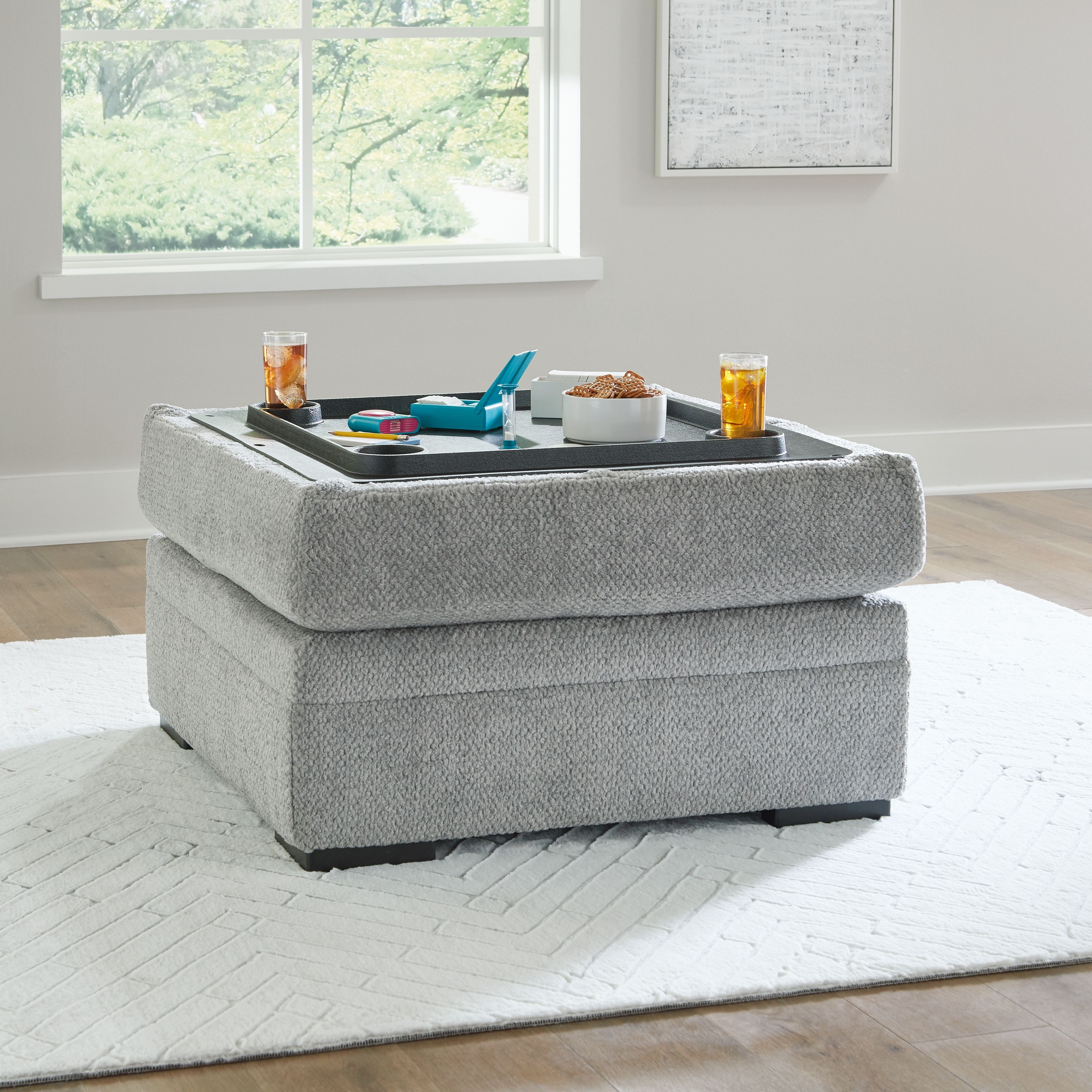 Ashley Furniture Casselbury - Ottoman With Storage - Cement - Image 7