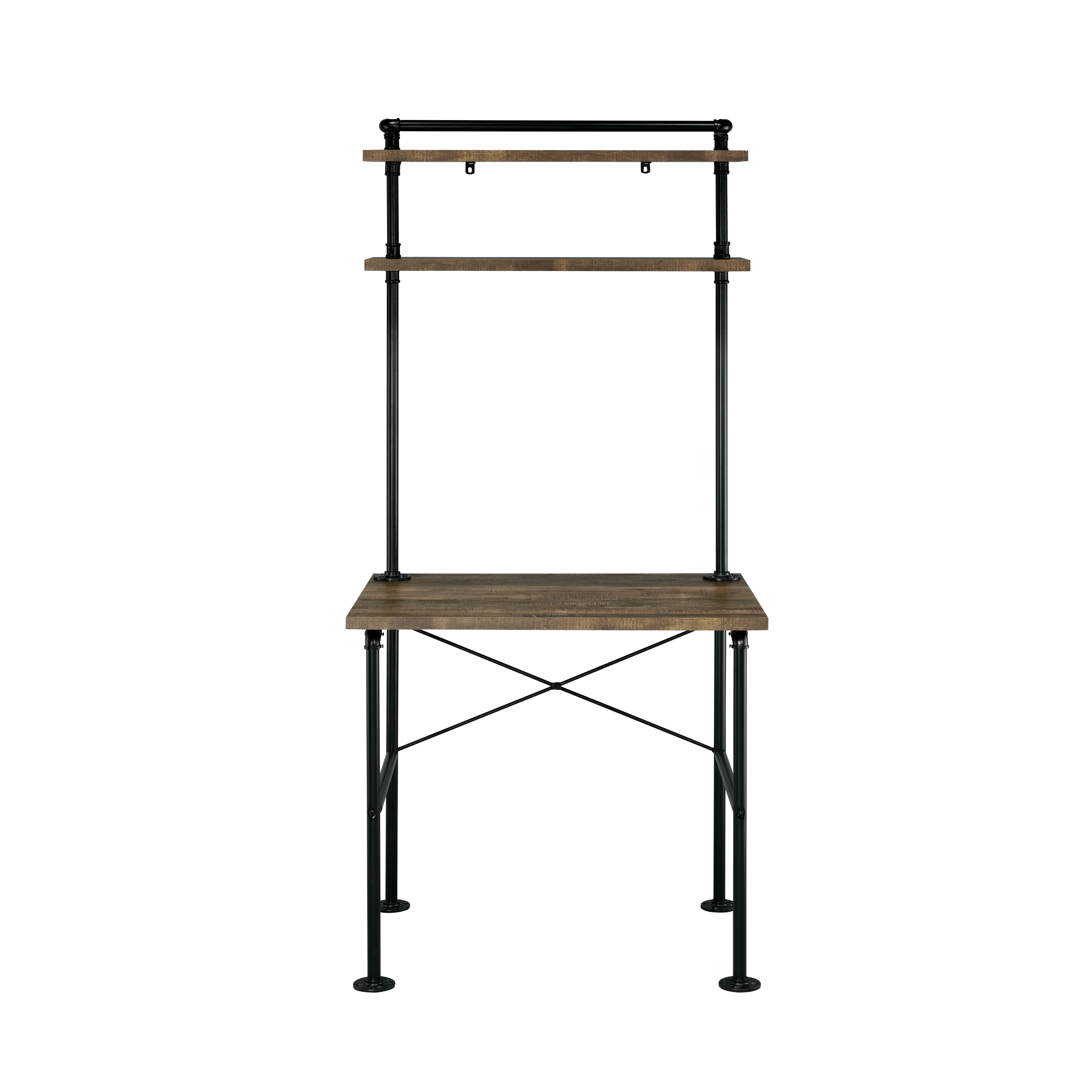 Ensata - Writing Desk - Rustic Oak & Black, black, view 2