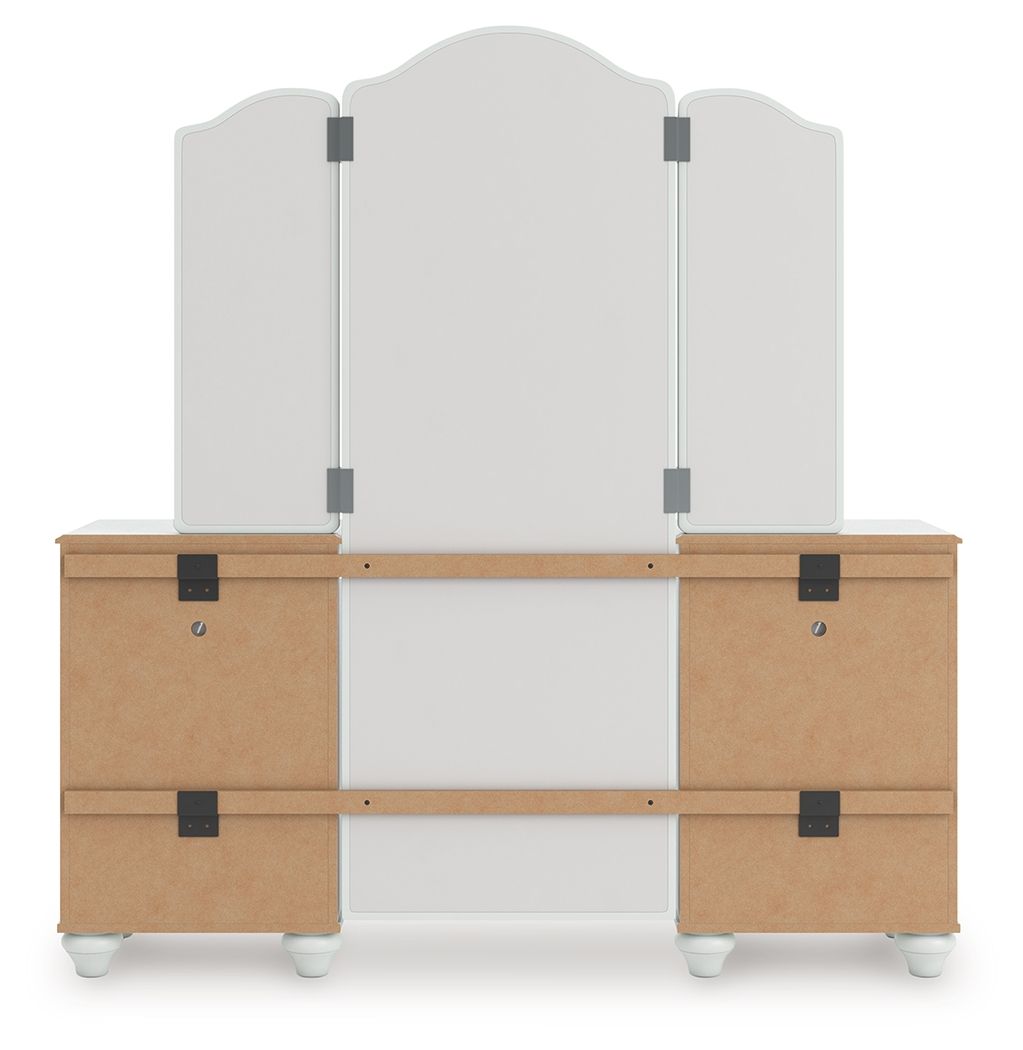 Ashley Furniture Kozlani - Vanity With Mirror - White - Image 6