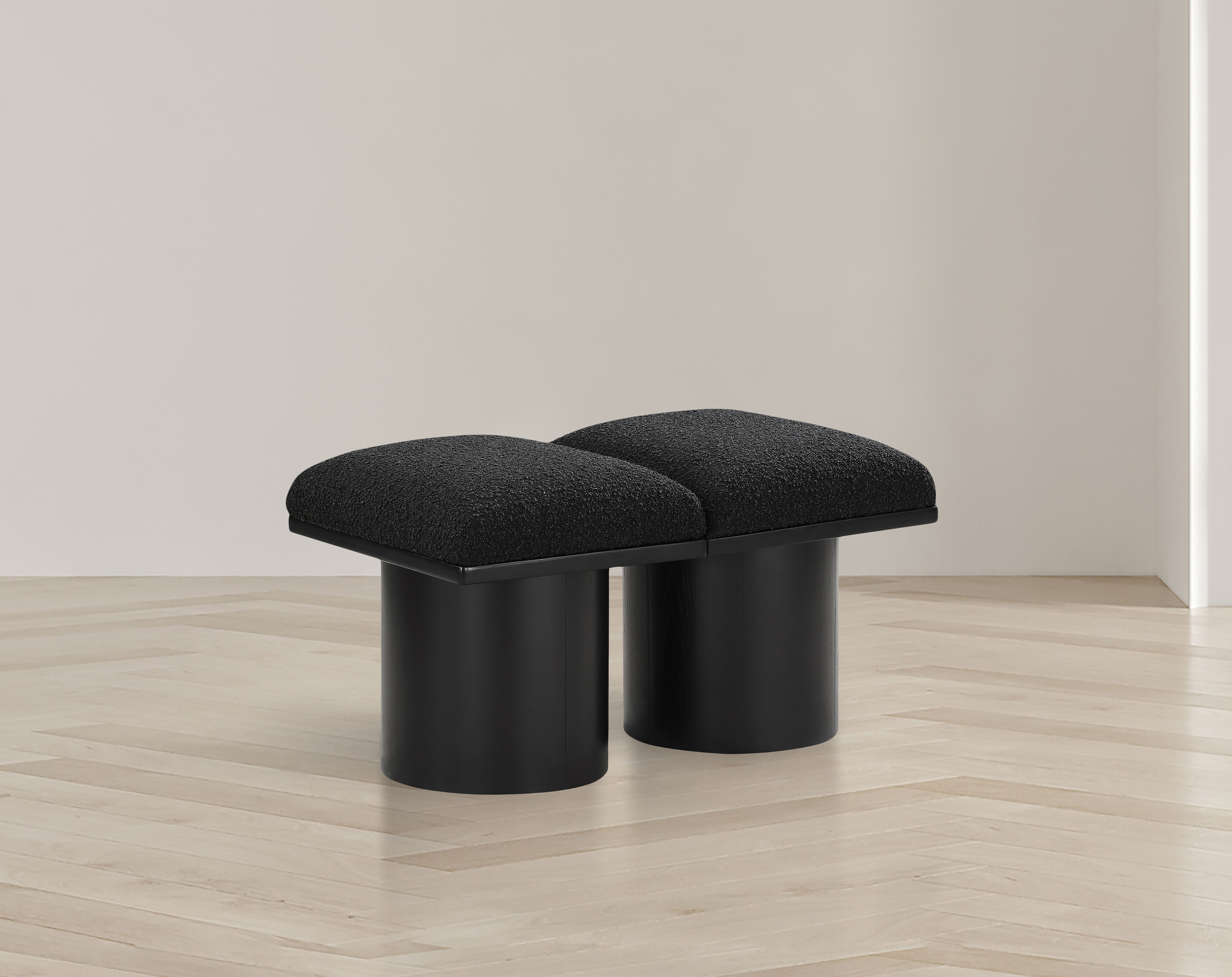 Pavilion - 31" 2 Piece Modular Bench With Black Base - Black