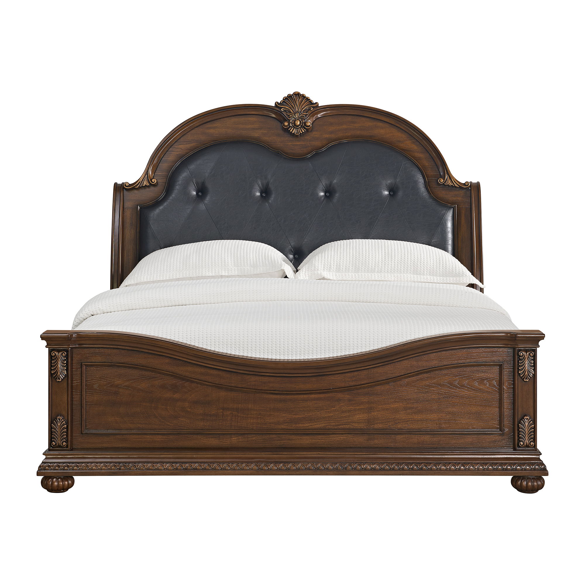 Cadenza - King Upholstered Bed With Black PU - Brown