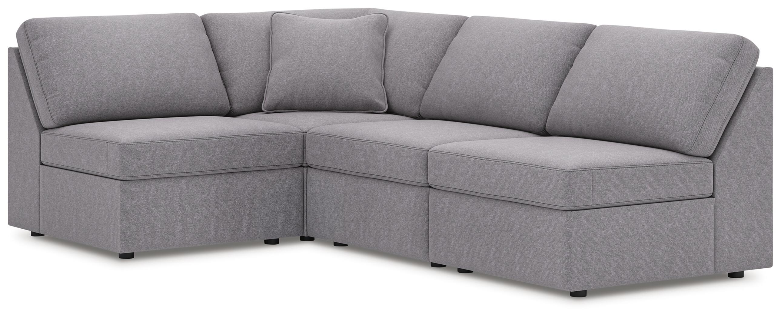 4 Pc · Sectional With 3 Armless Chairs