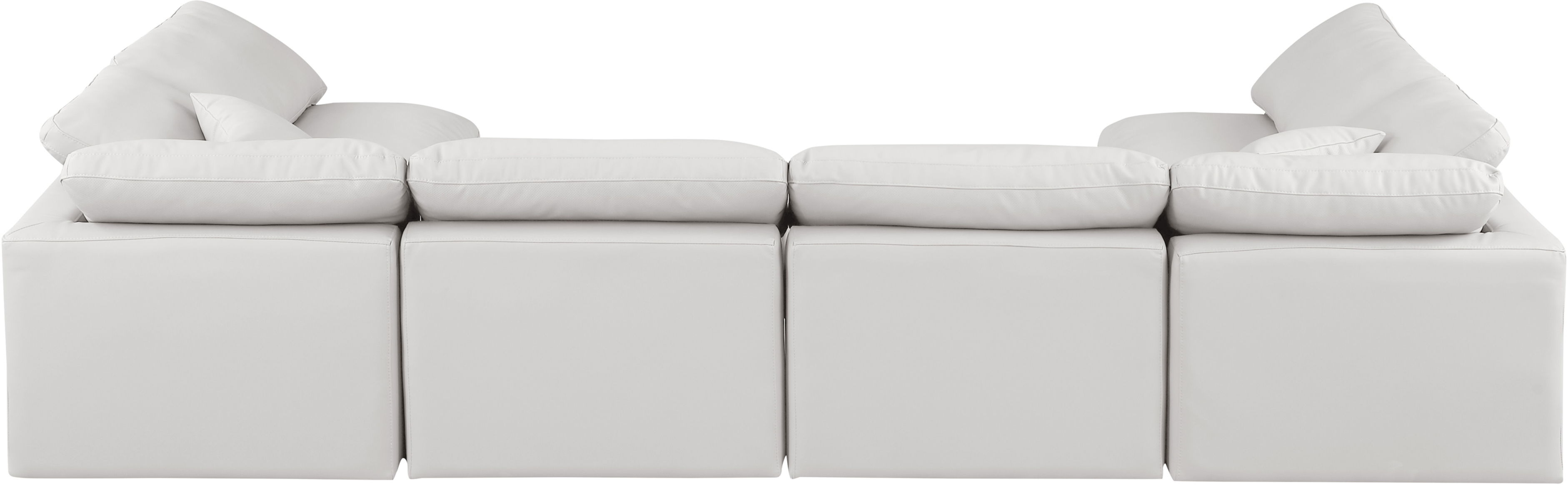 Indulge - Faux Leather 6 Piece Modular U-Shaped Sectional - Cream