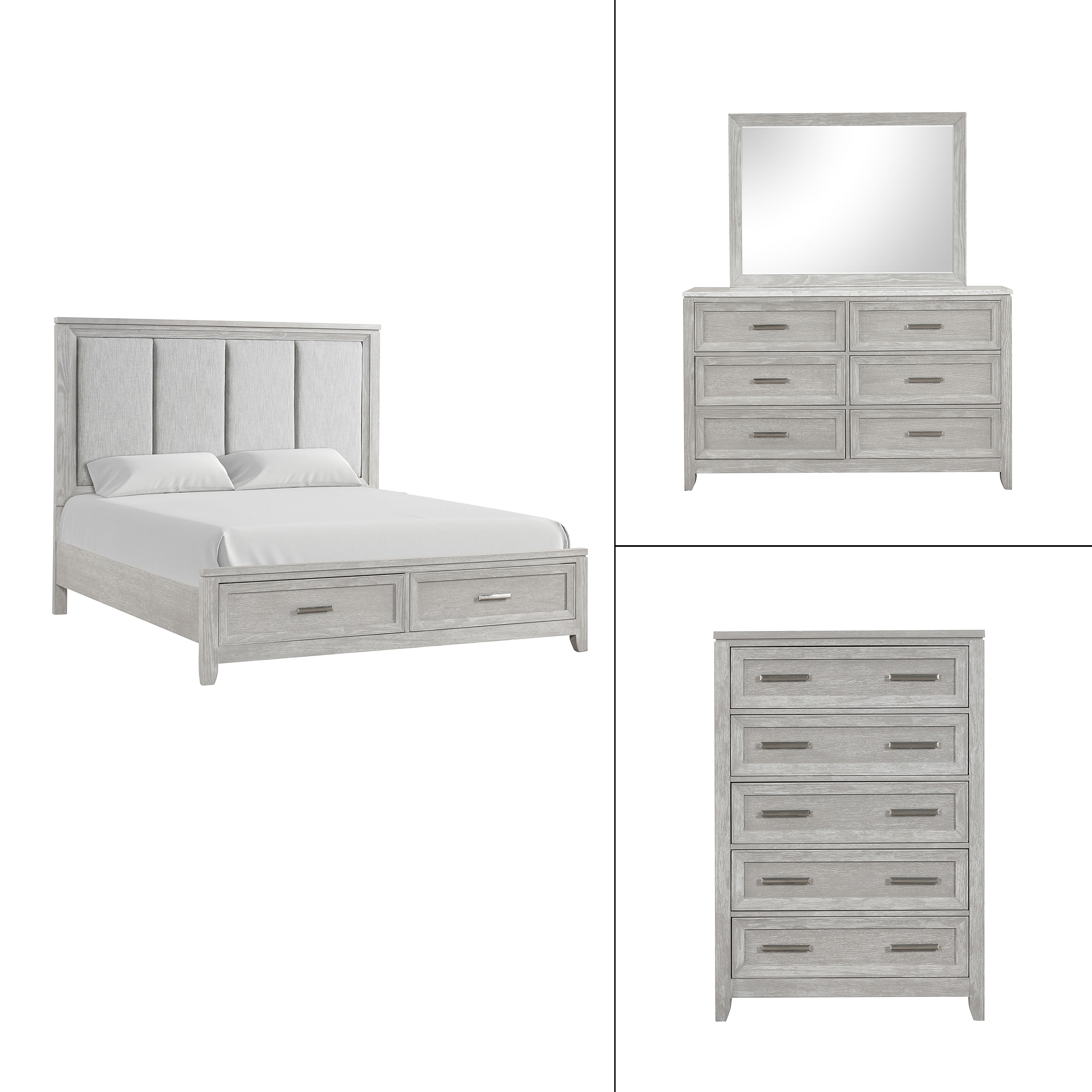 King · 4 Pc · Bed & Dresser & Mirror & Chest