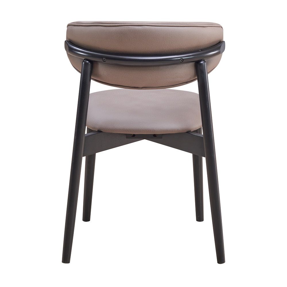 Lanae - Side Chair (Set of 2) - Coffee Polish Microfiber & Black, black, view 4