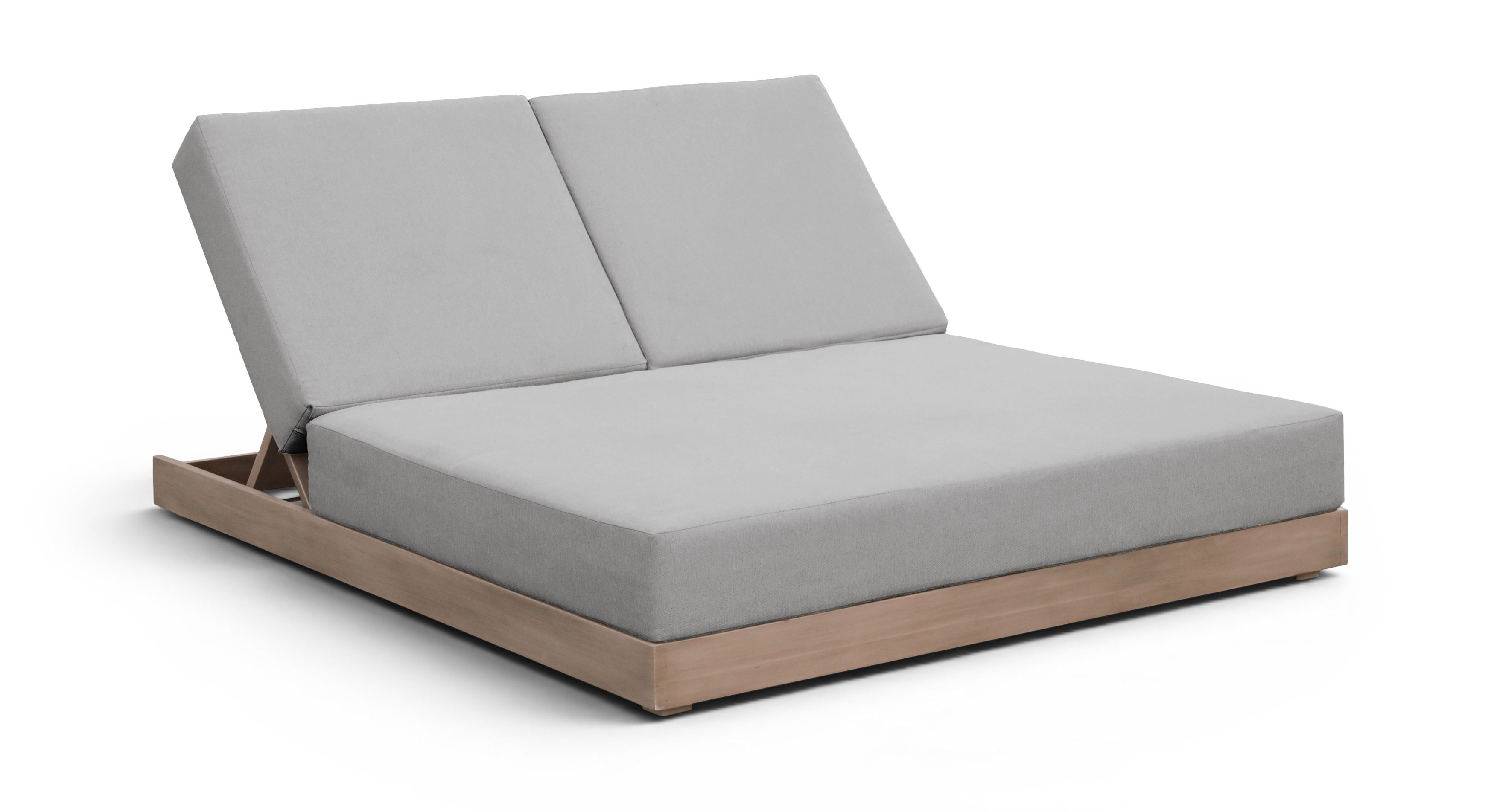 Solace - Olefin Performance Fabric Outdoor Patio Double Lounge Chair - Gray