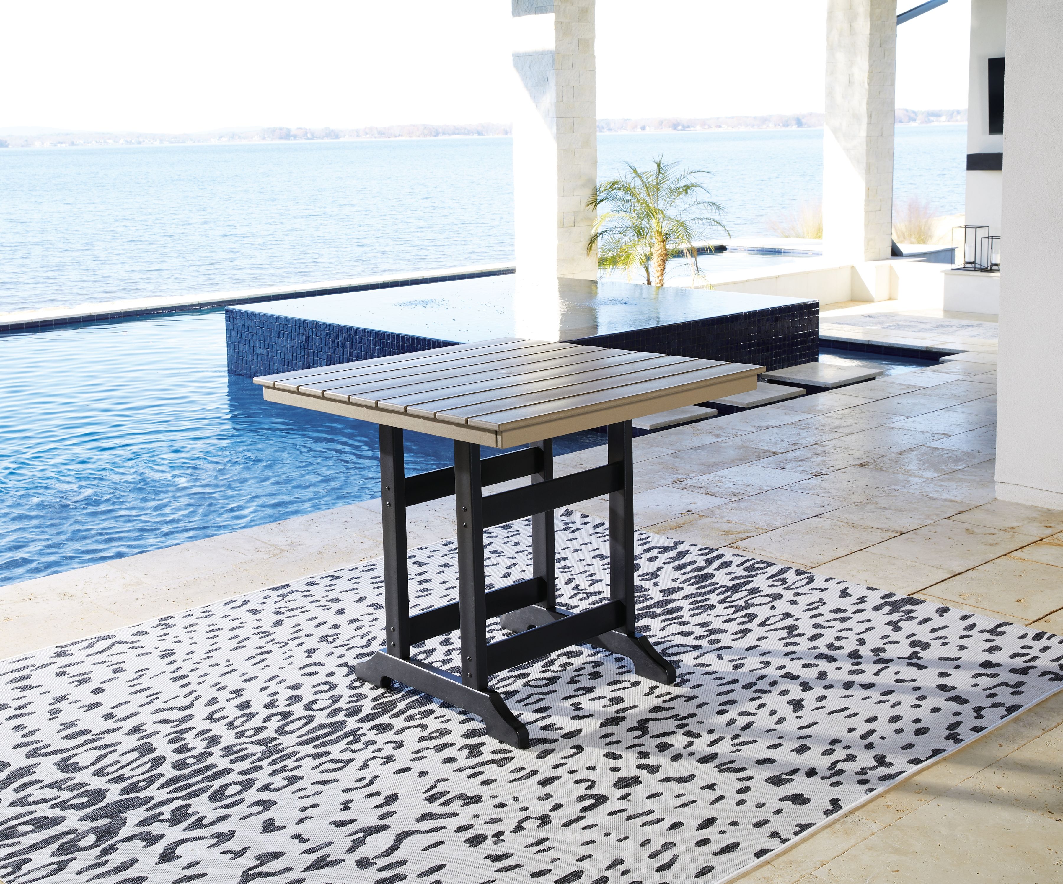 Ashley Furniture Fairen Trail - 5 Pc. - Counter Dining Set - Black / Driftwood - Image 2