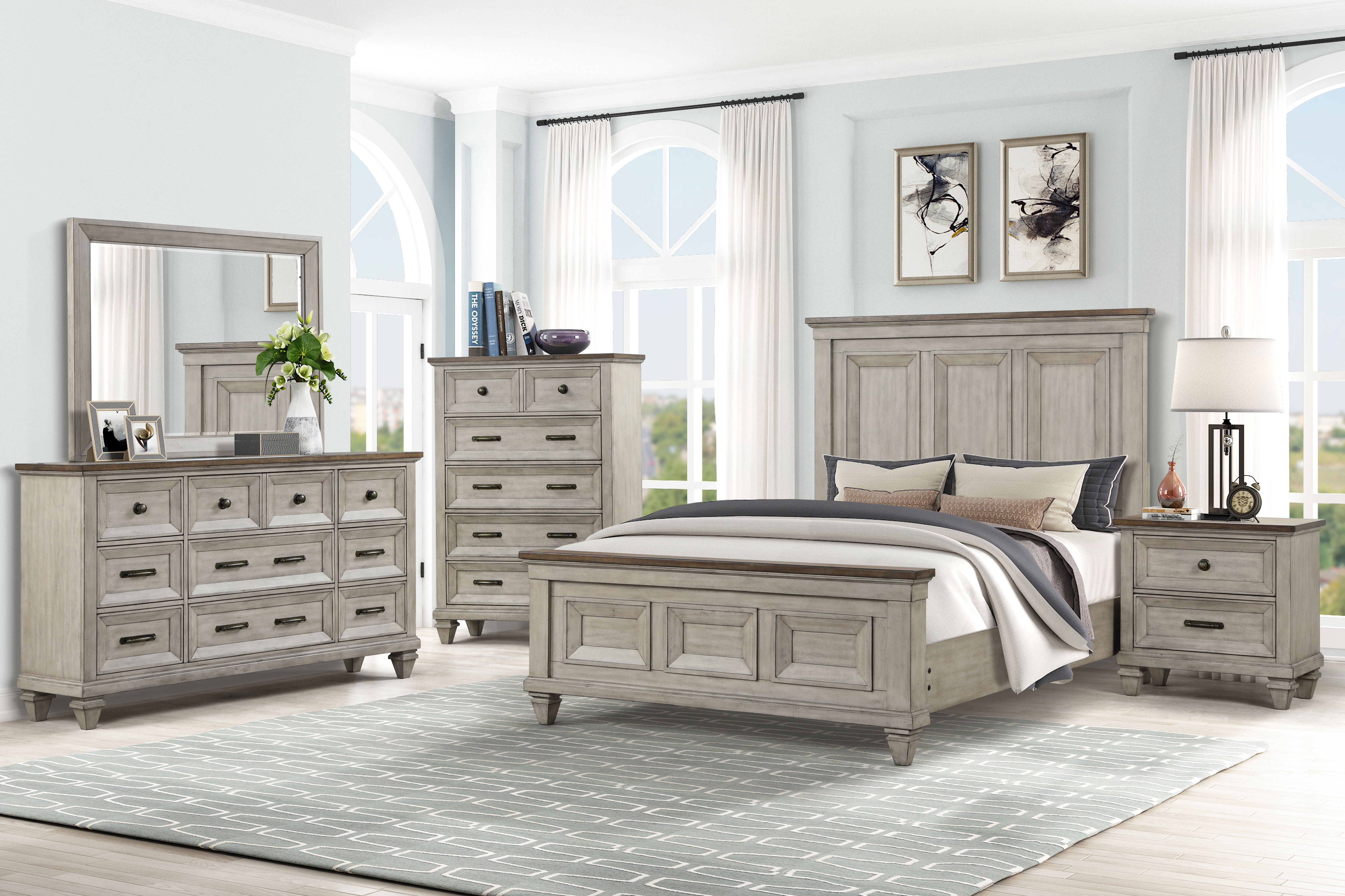 Queen · 6 Pc · Bed, Dresser, Mirror, Chest, 2 Nightstands